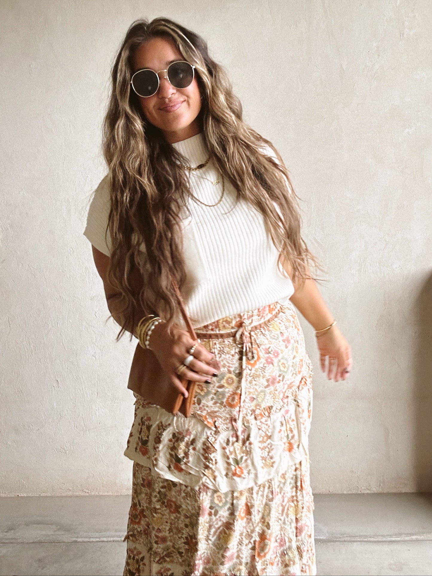 Taizley Tiered Skirt in Fall Floral