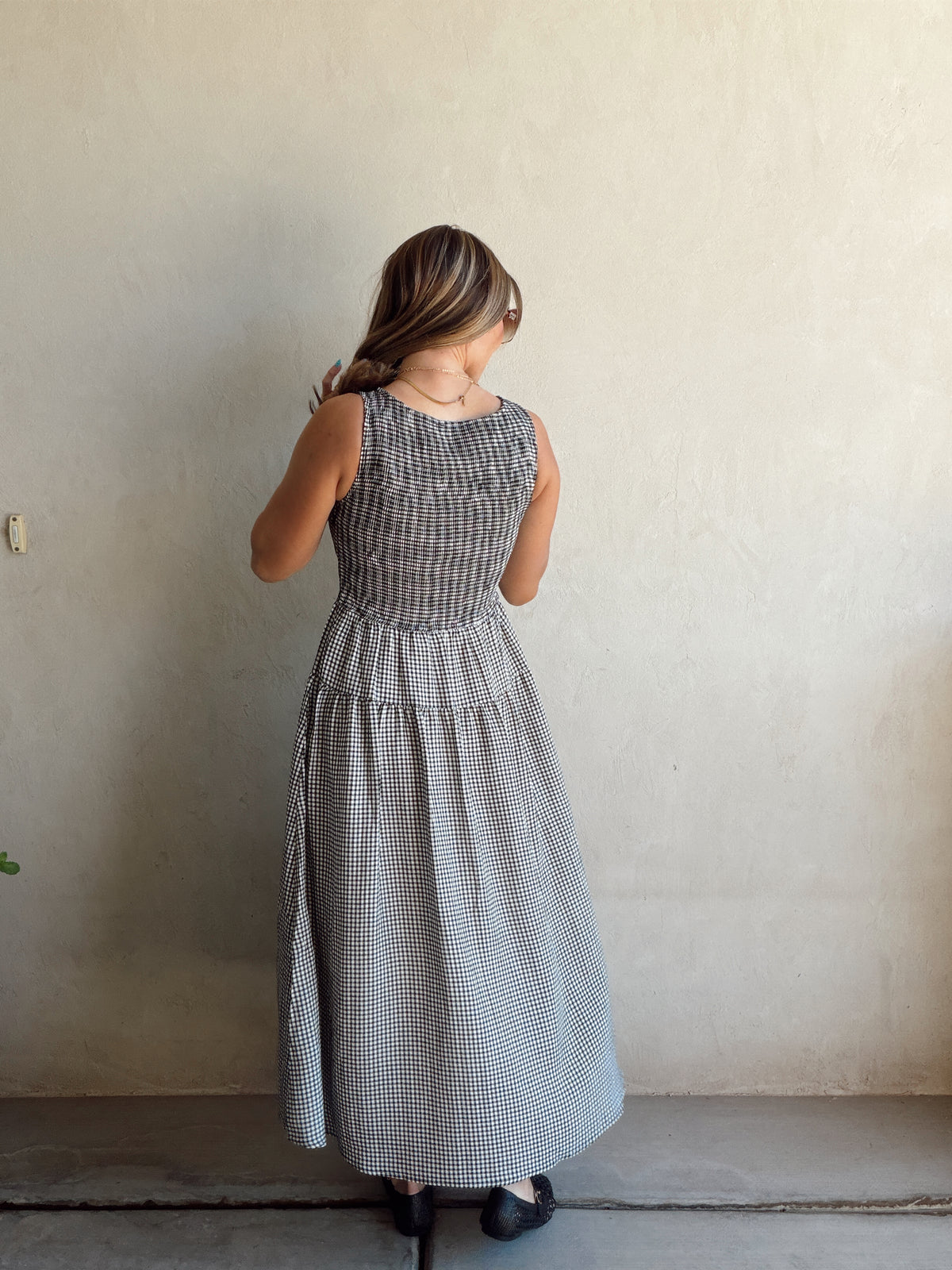 Denise Dress in Gingham Dress in Black & White