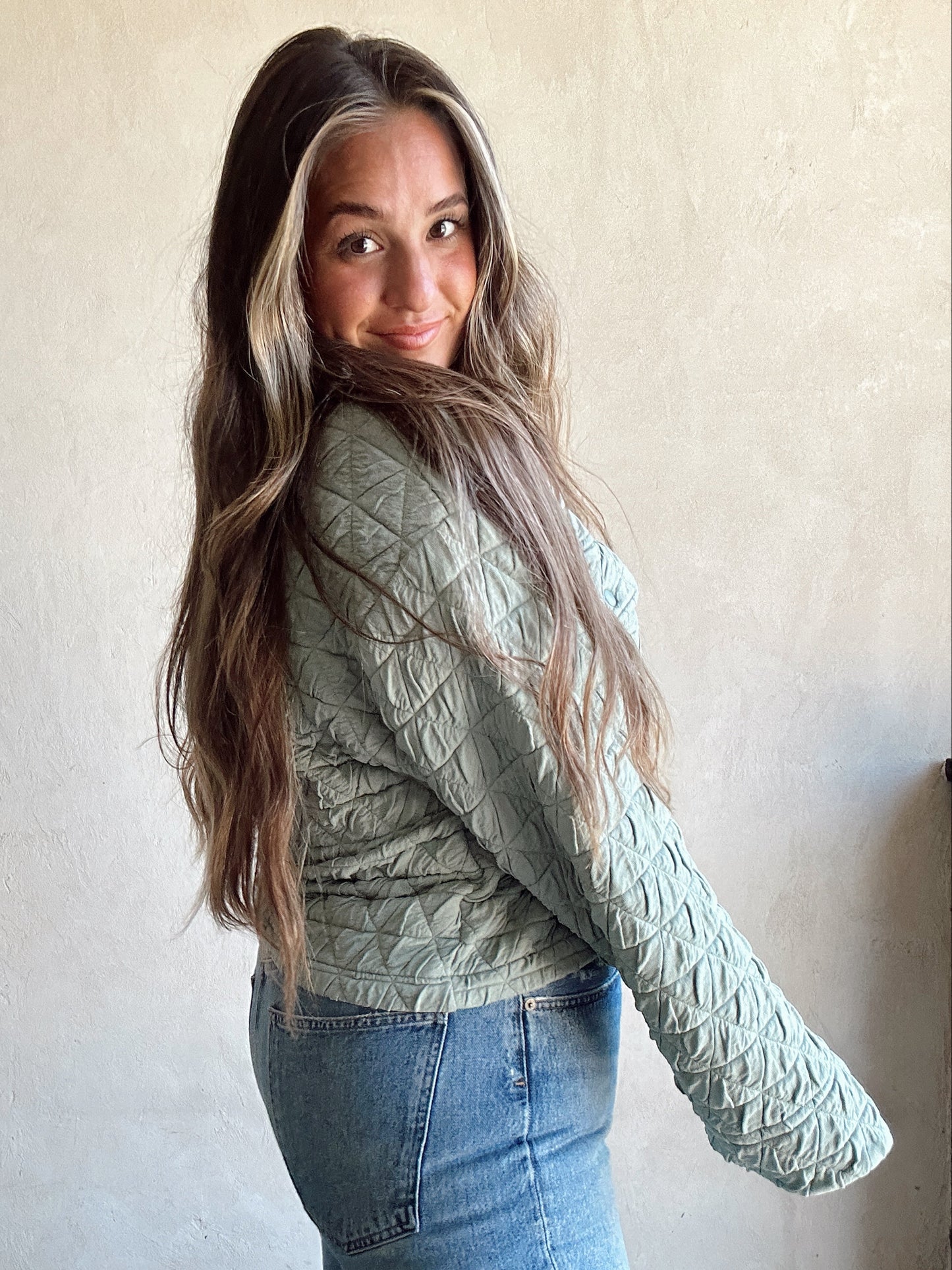 Kenna Quilted Jacket in Sage