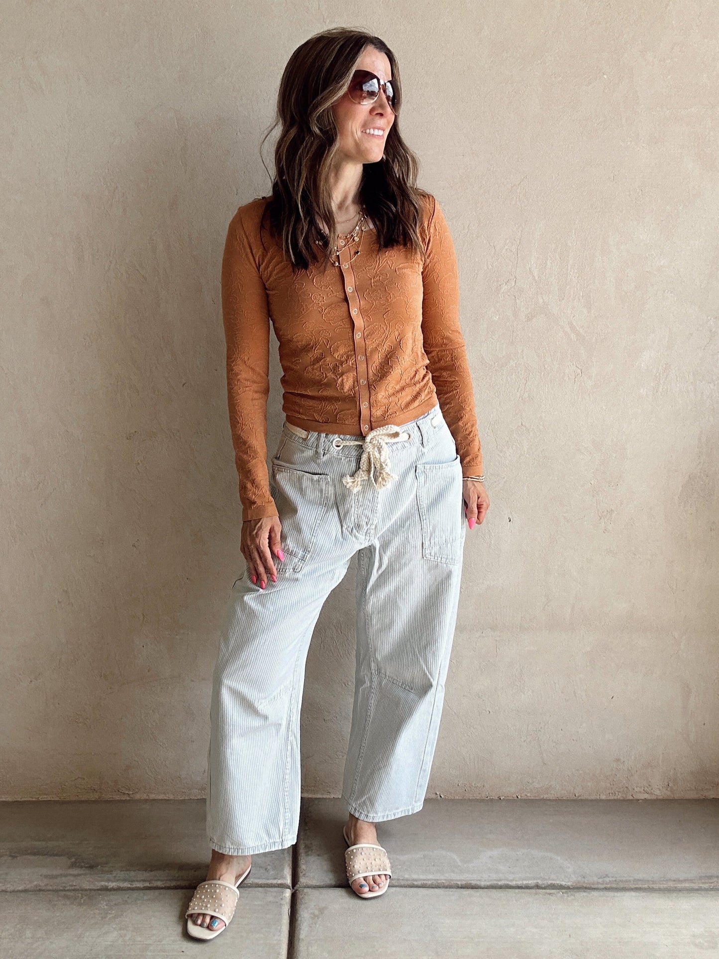 Georgia Striped Barrel Drawstring Pants