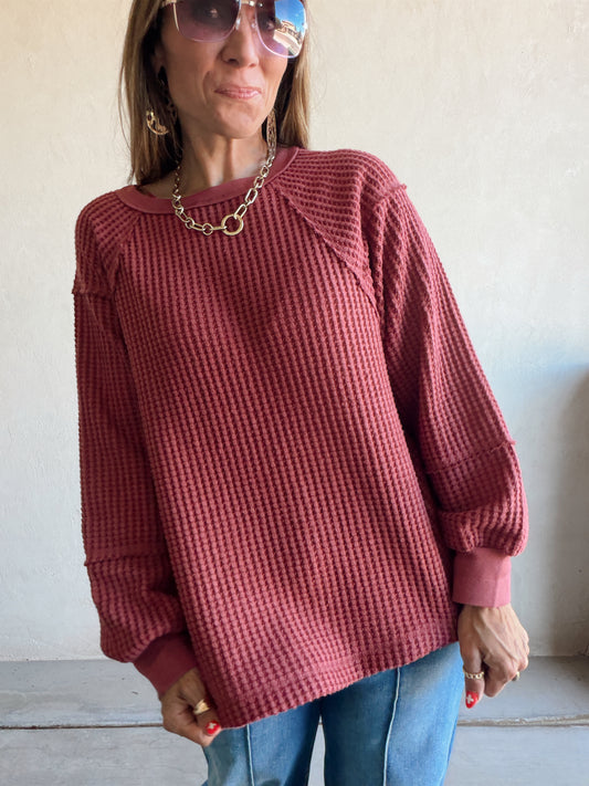 Adalyn Pullover in Burgundy