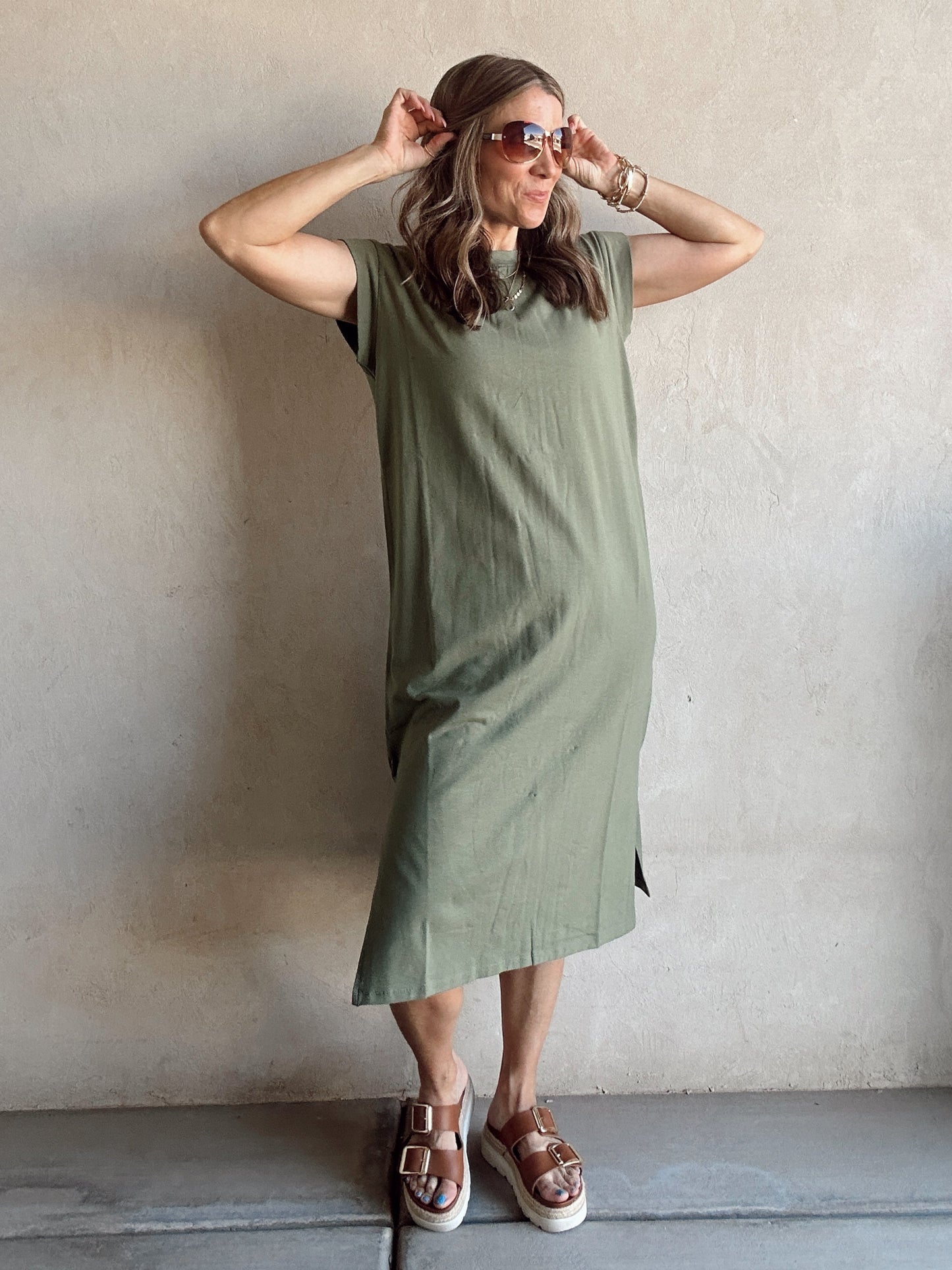Channing Knit Dress in Olive