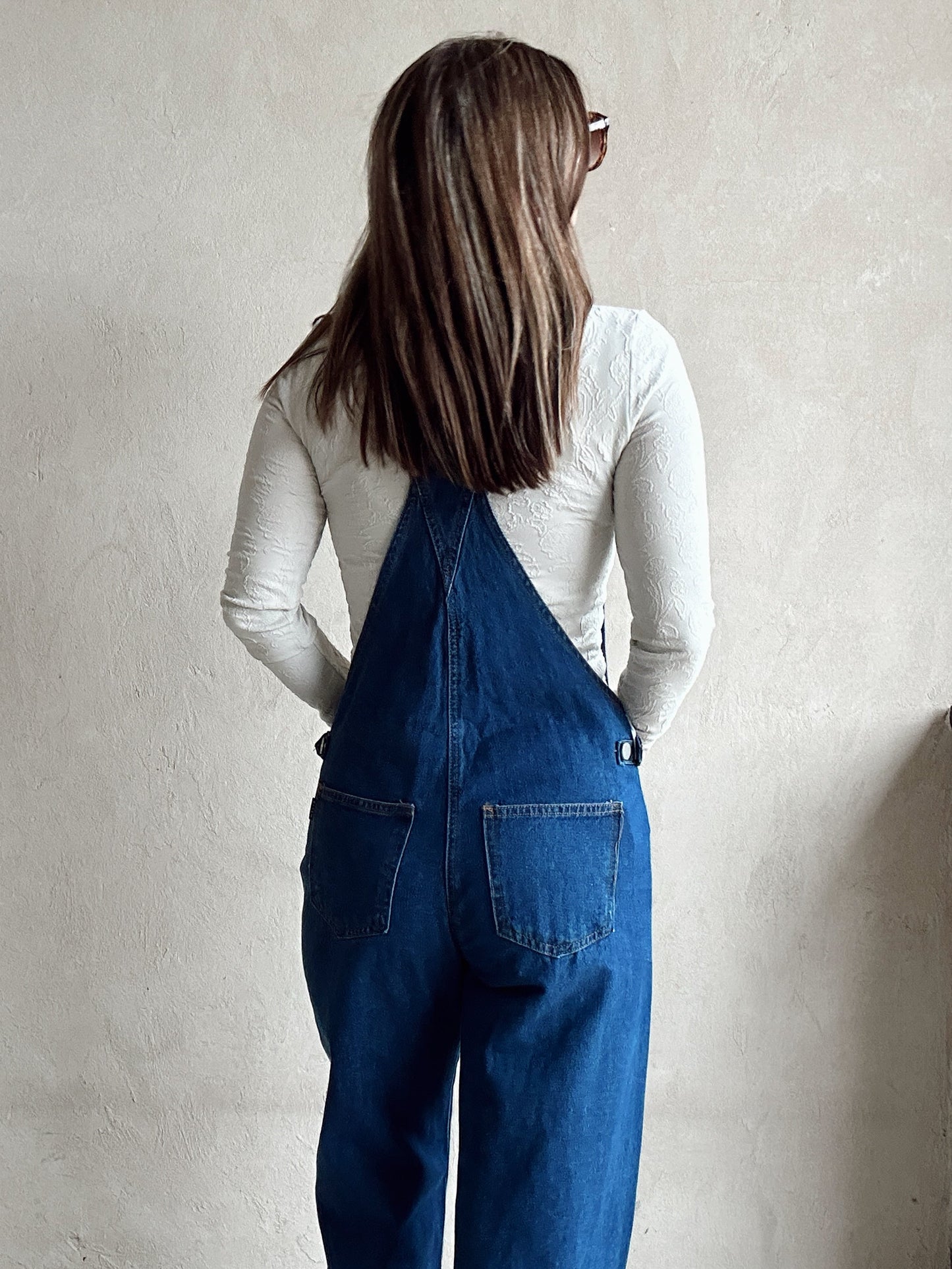 Kitney Button Down Overalls in Dark Wash