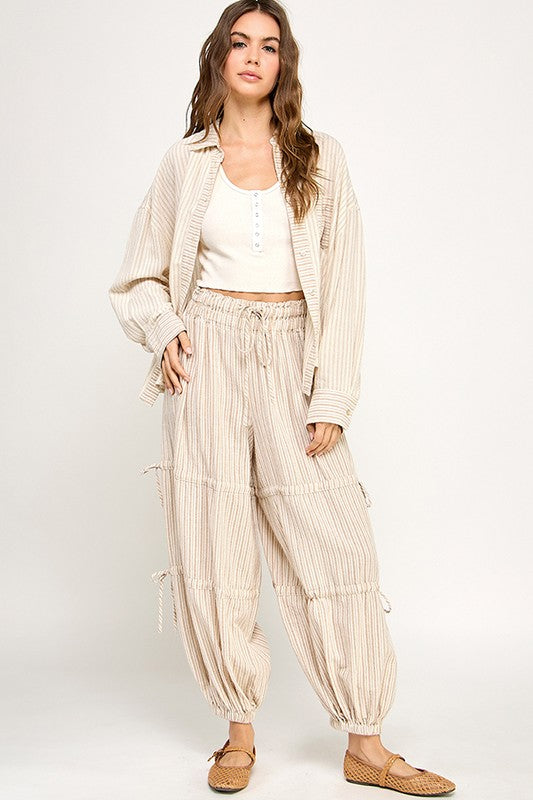 Sara Striped Joggers in Blue or Sand