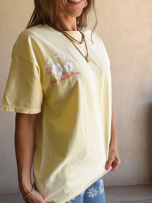 Love is like the Tide Tee in Soft Yellow