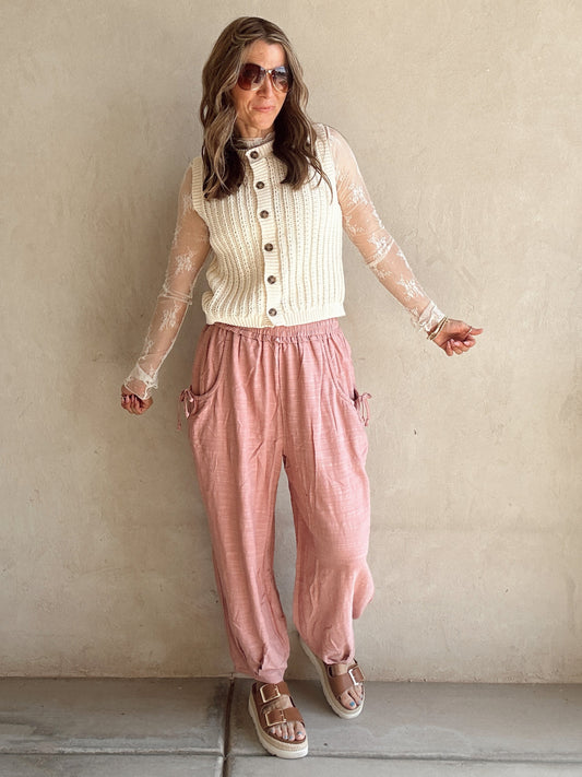 Kenzey Mesh Lace Top in Cream