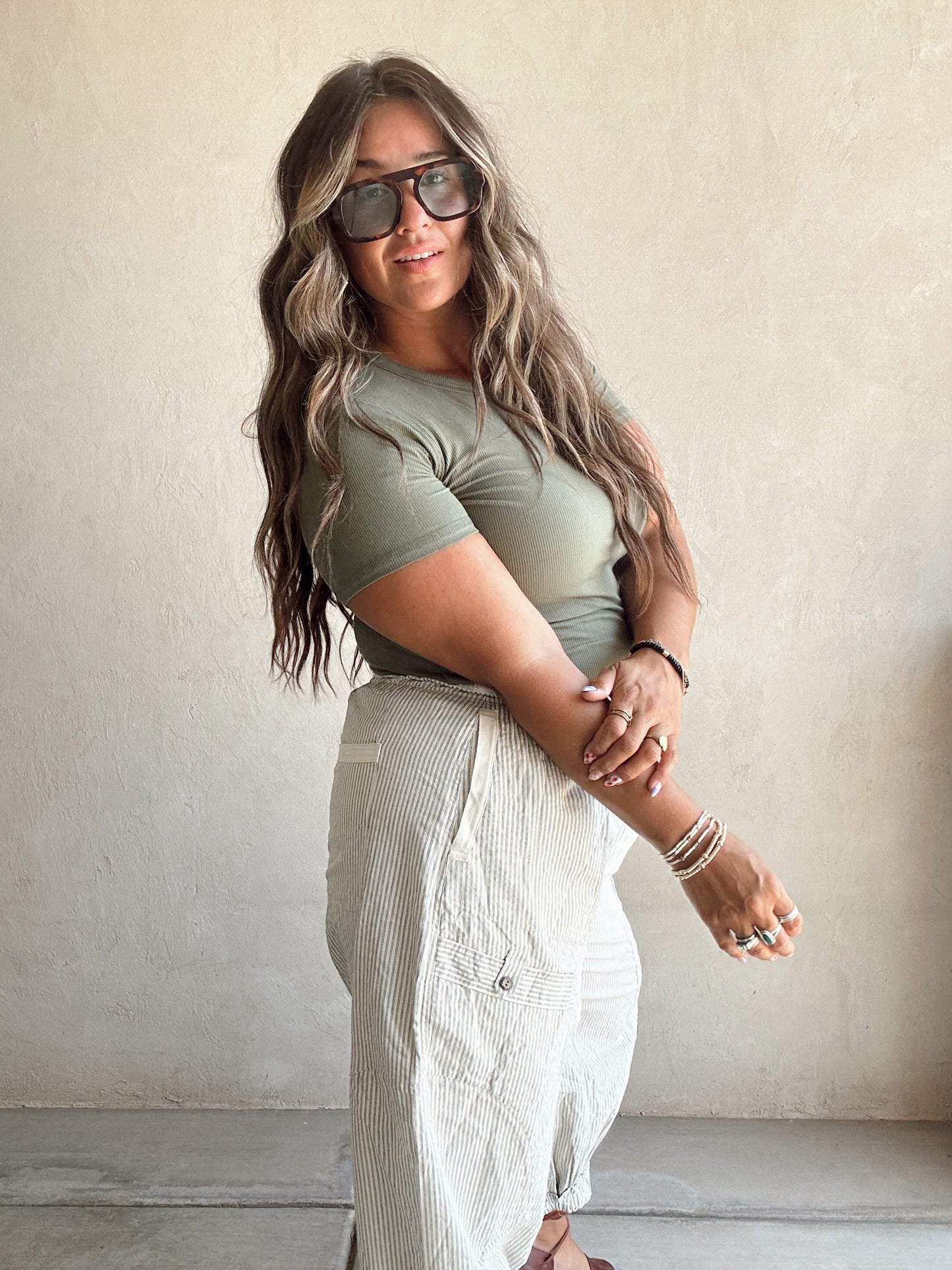 Sonny Ribbed Top in Olive