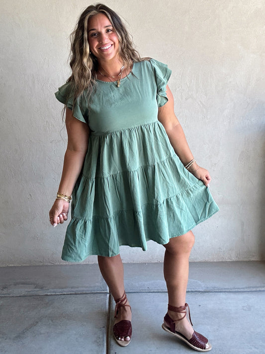 Claudia Tencel Dress in Green