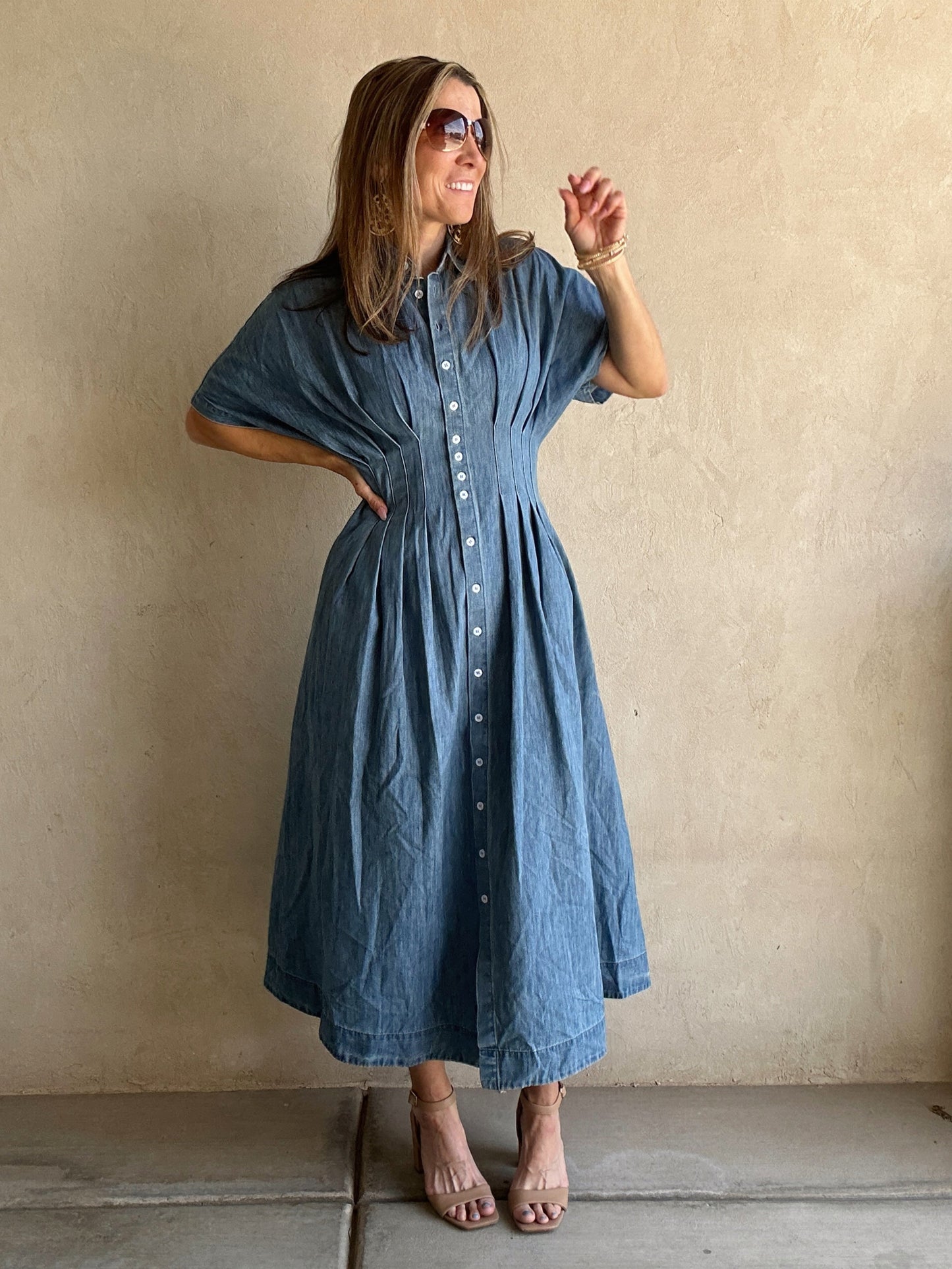 Marsha Dress in Denim
