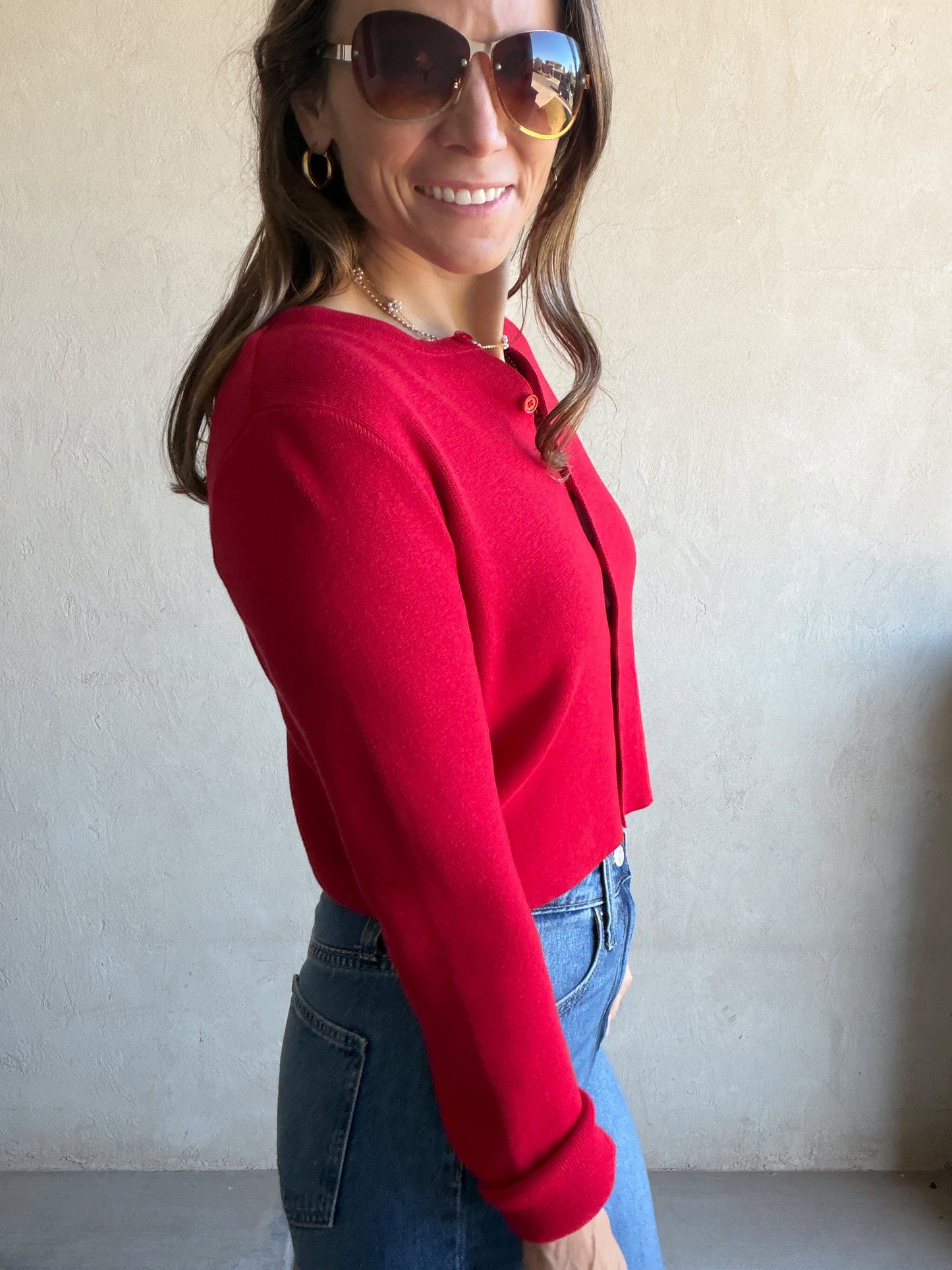 Charlotte Cardigan in Red