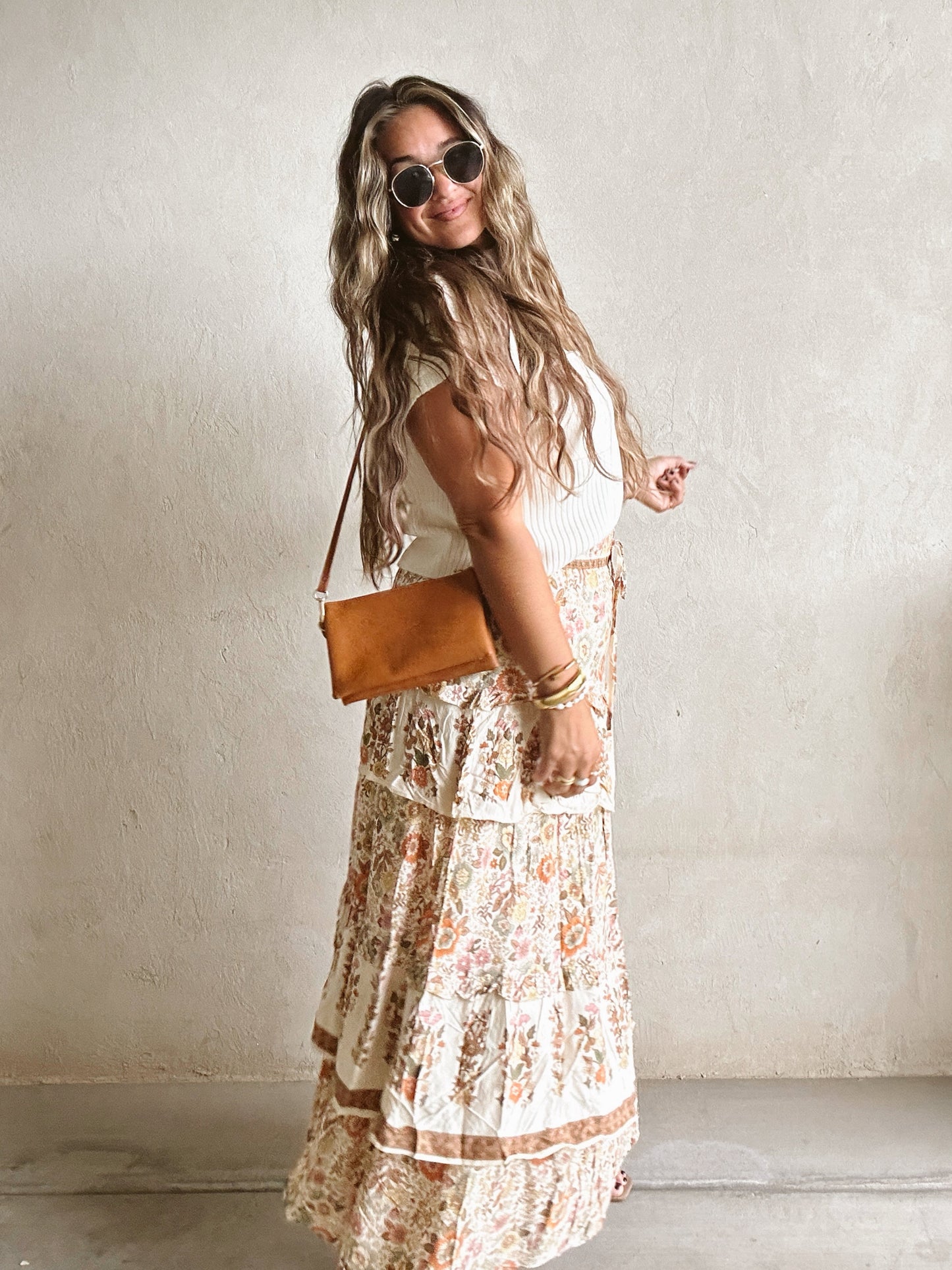 Taizley Tiered Skirt in Fall Floral