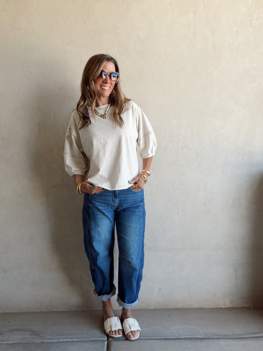 Jenelle Top in Sand Beige