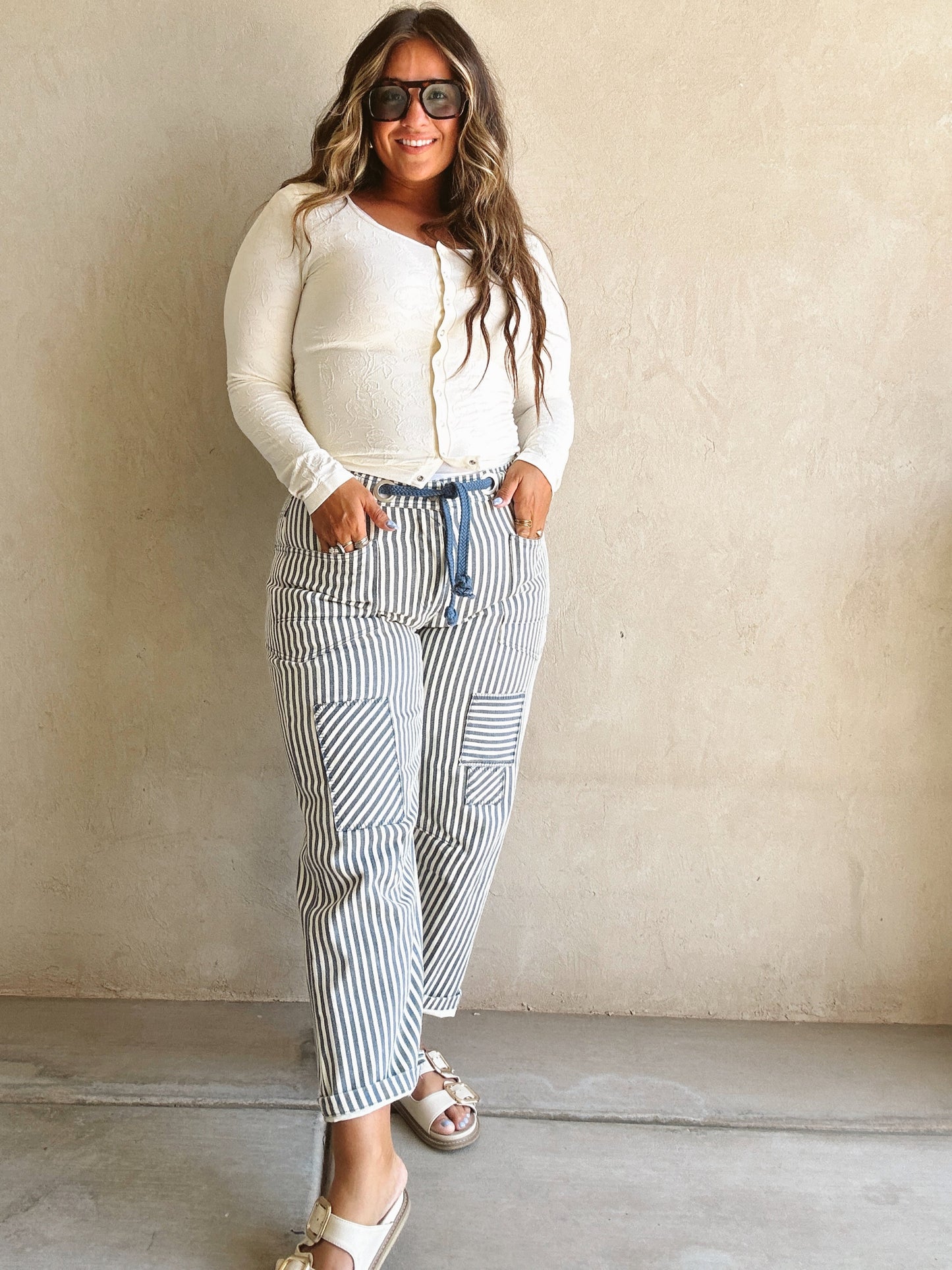 Stella Striped Barrel Jeans