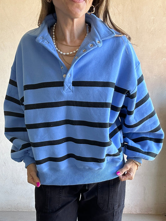 Kaylani Sweatshirt in Blue & Black
