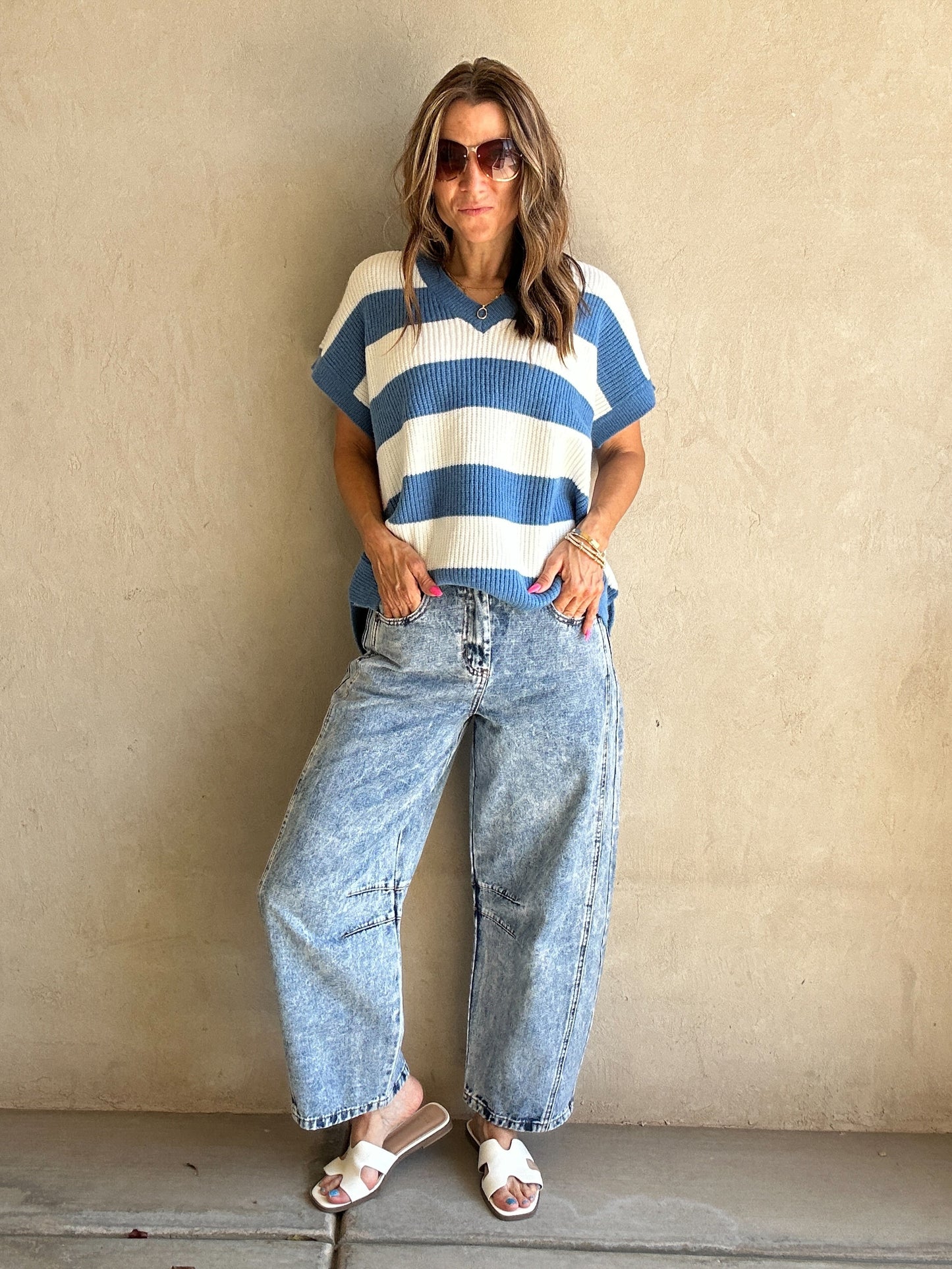 Annika Barrel Jeans in Medium Acid Wash