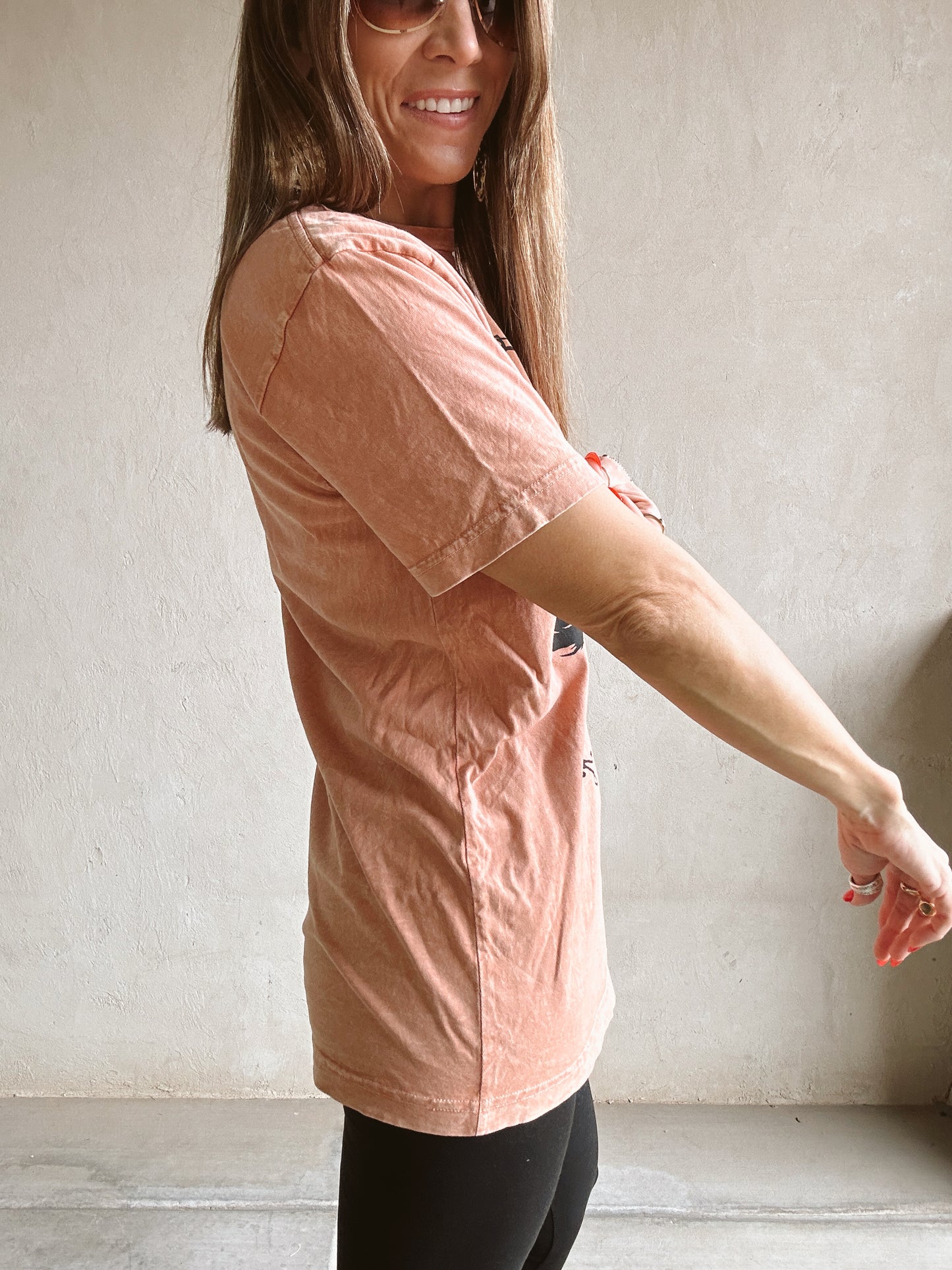 Cowboy Tee in Acid Wash Rust