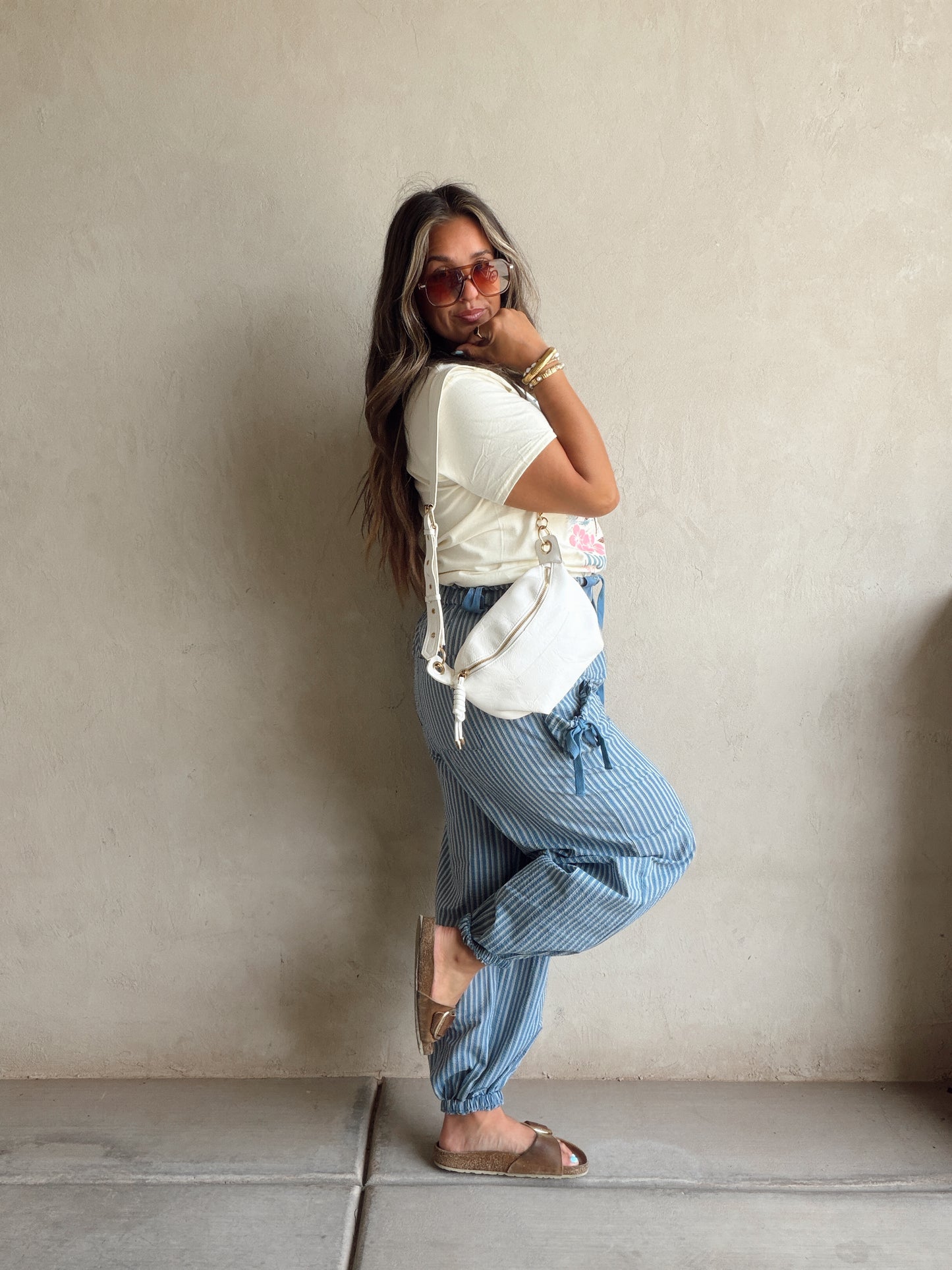 Anna Parachute Pants in Navy