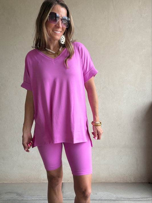 Jillian Heavenly Biker Set in Pink