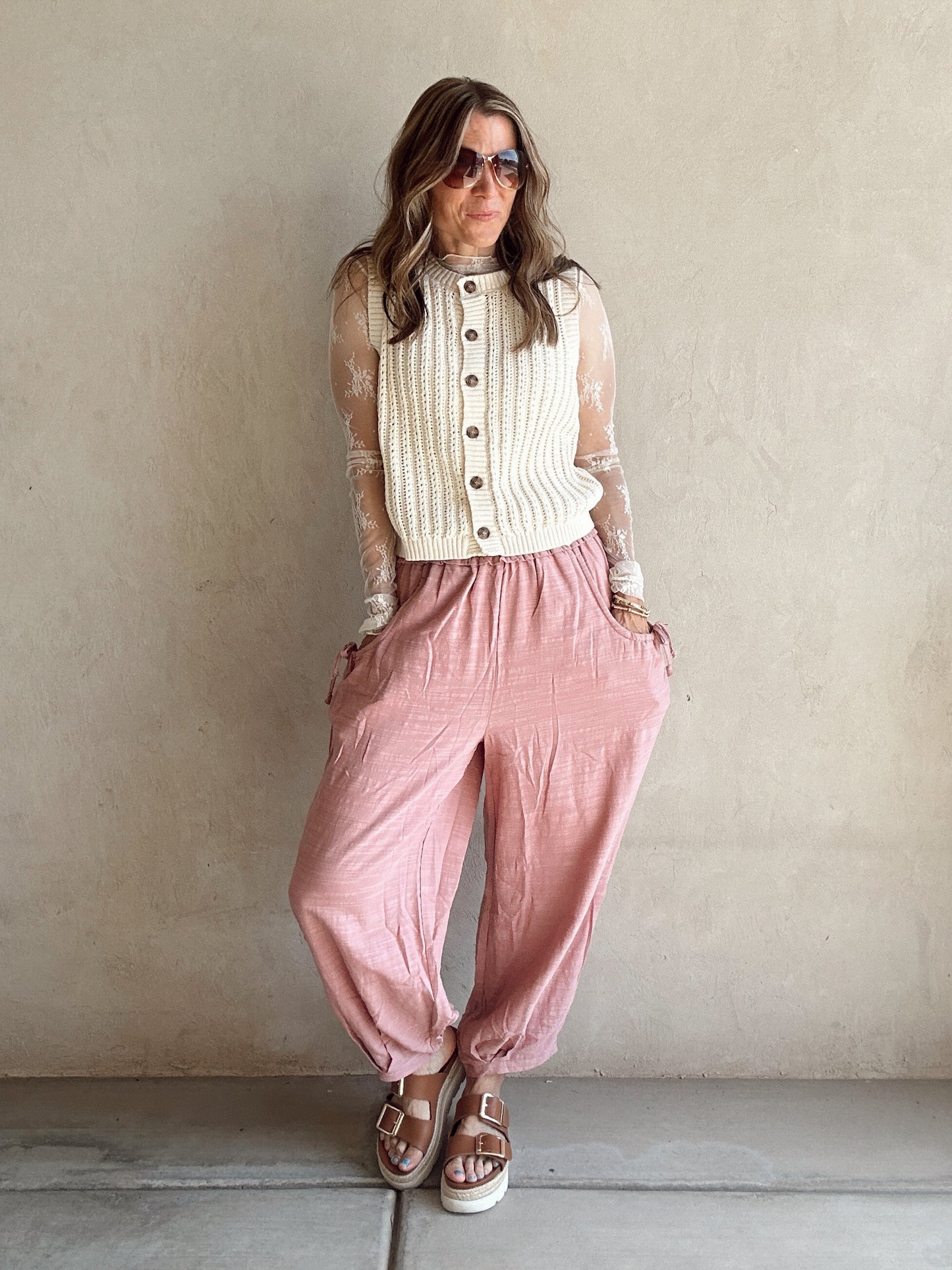 Lila Loose Pants in Mauve