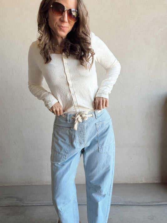 Georgia Striped Barrel Drawstring Pants