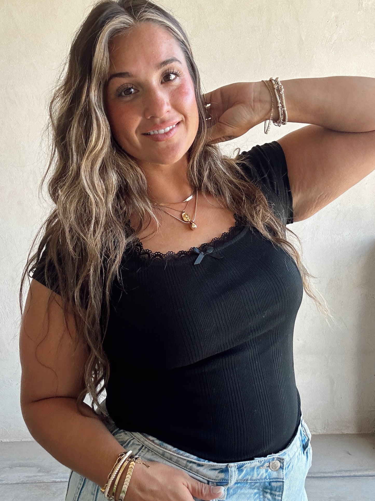 Libbie Lace Top in Black