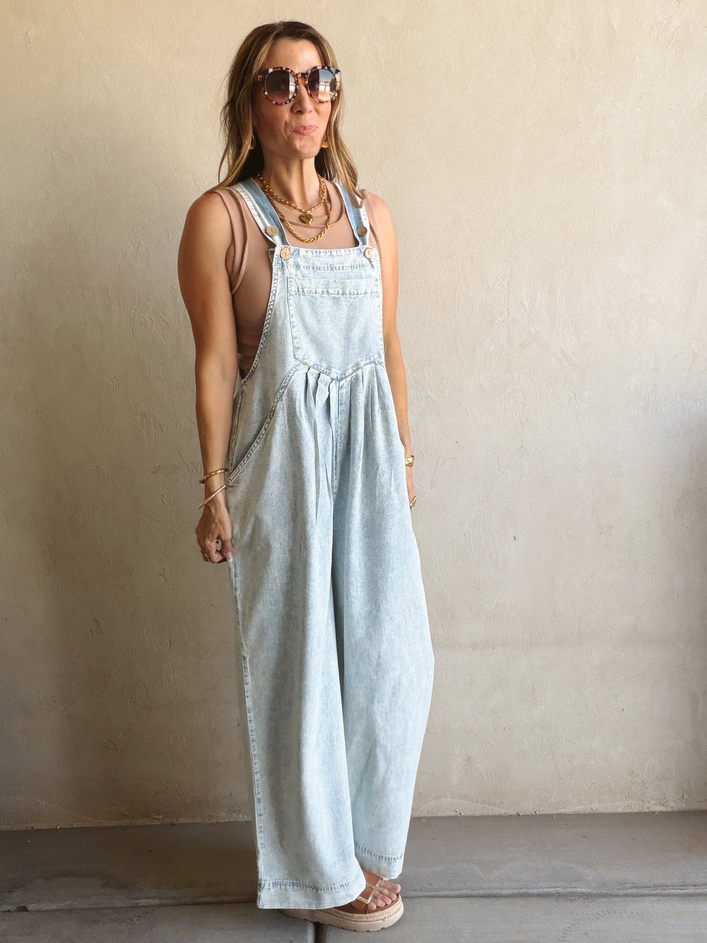 Jackie Overalls in Light Wash