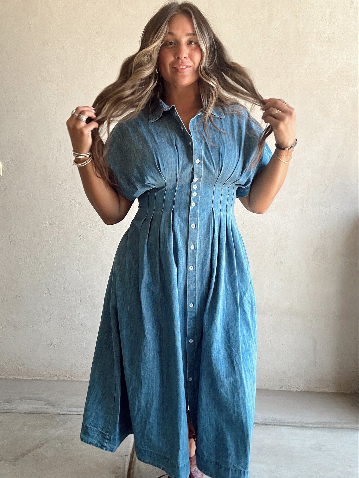 Marsha Dress in Denim