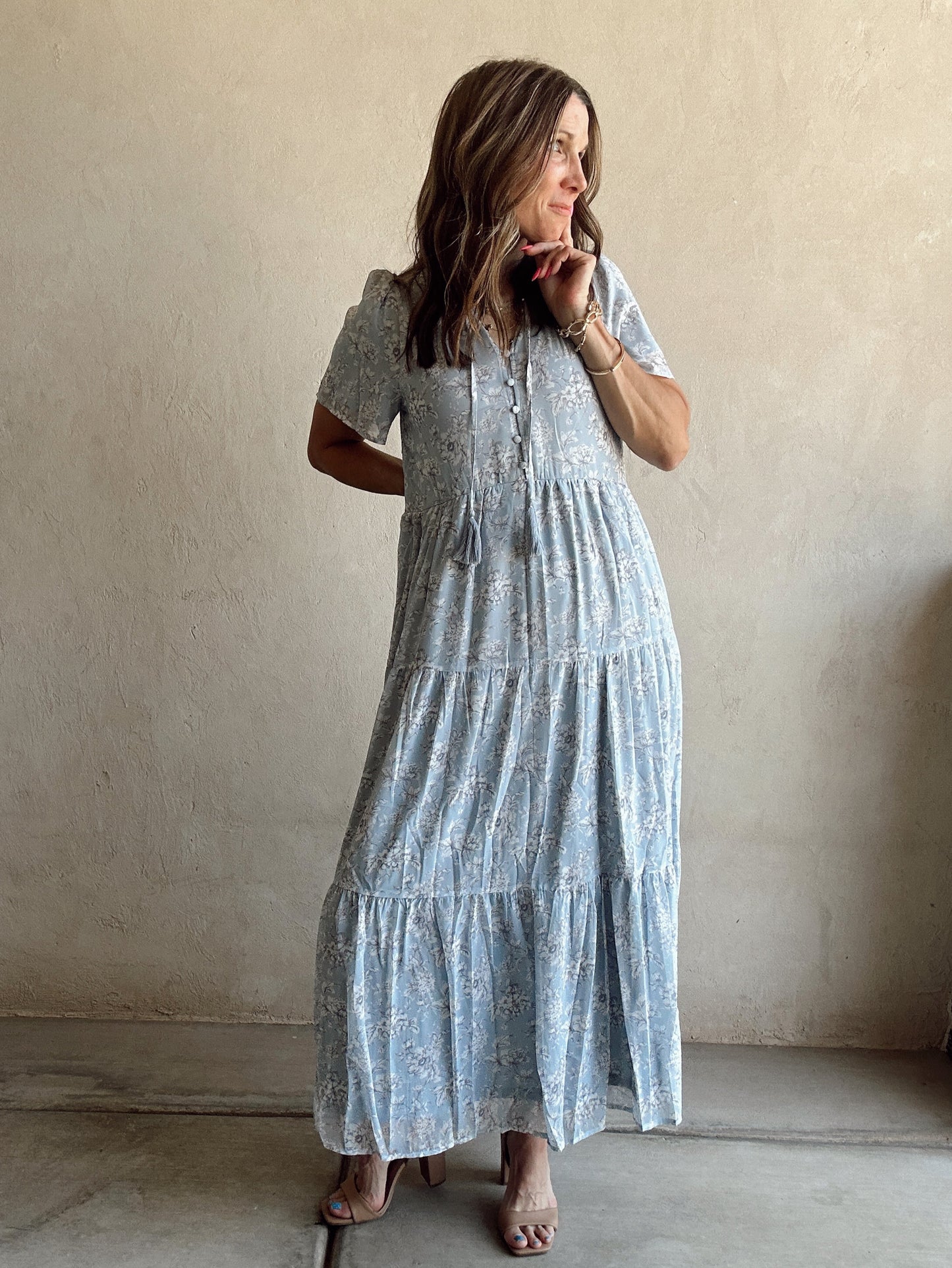 Brooke Maxi in Dusty Blue