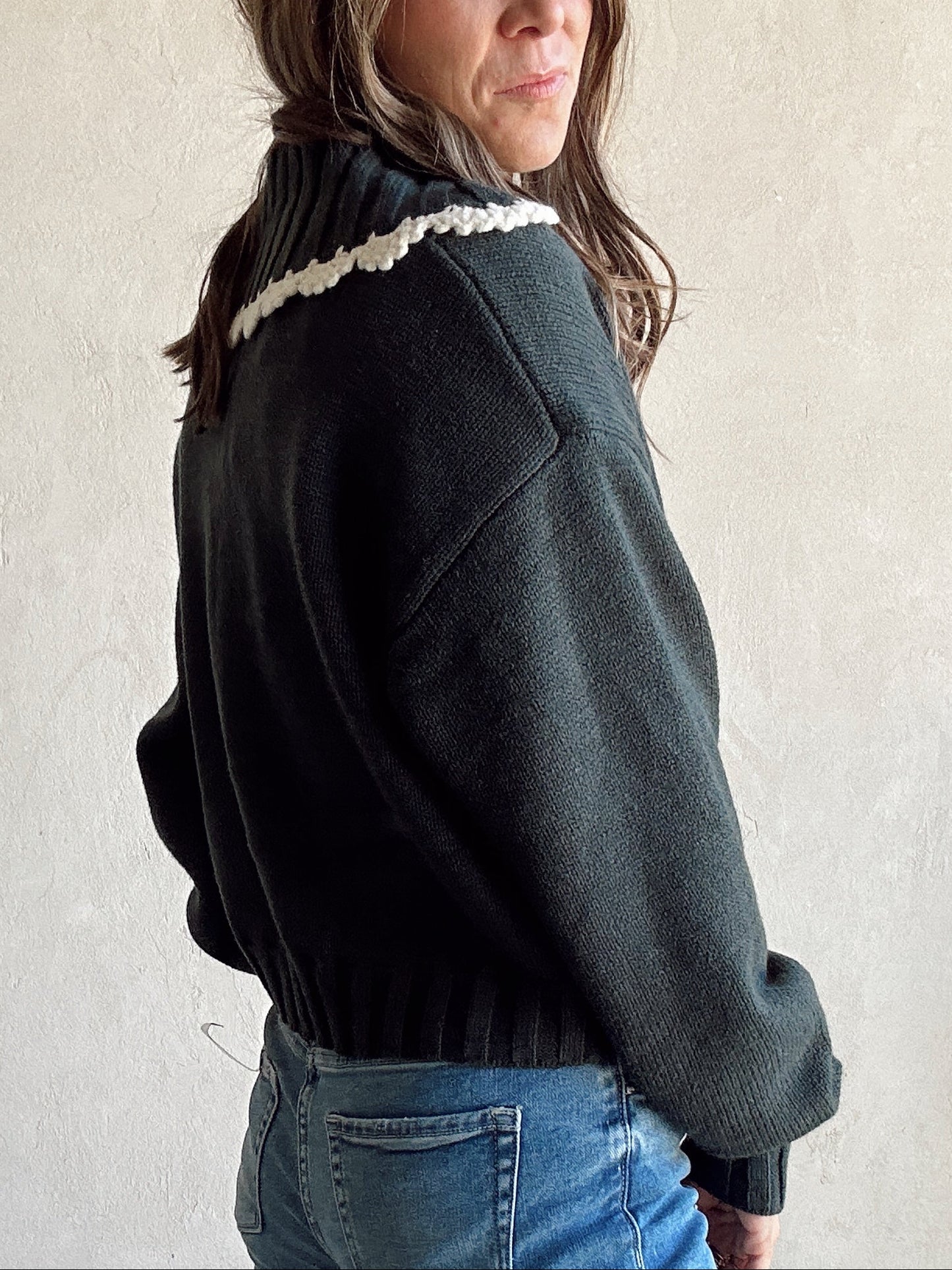Lizzy Doll Collar Sweater in Evergreen