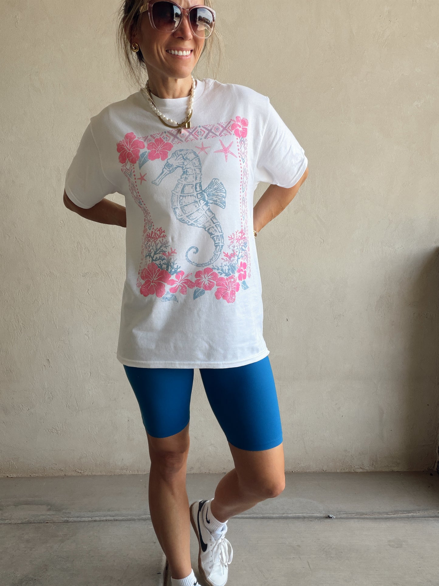 Seahorse Tee in White