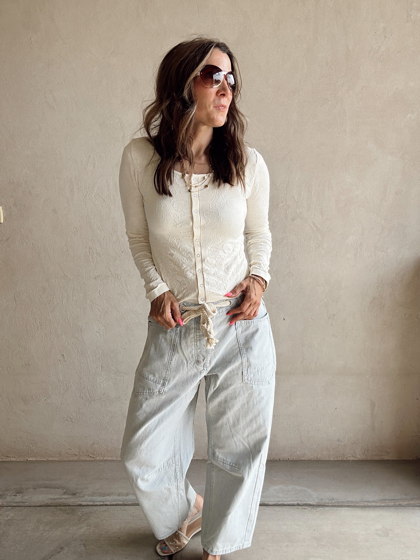 Georgia Striped Barrel Drawstring Pants