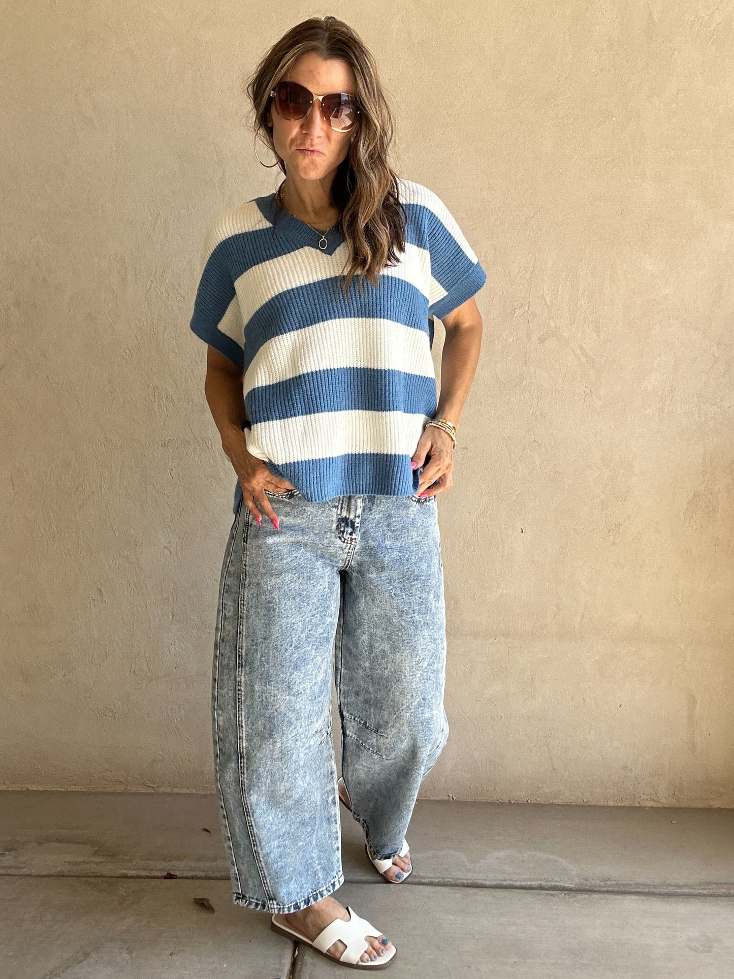 Annika Barrel Jeans in Medium Acid Wash