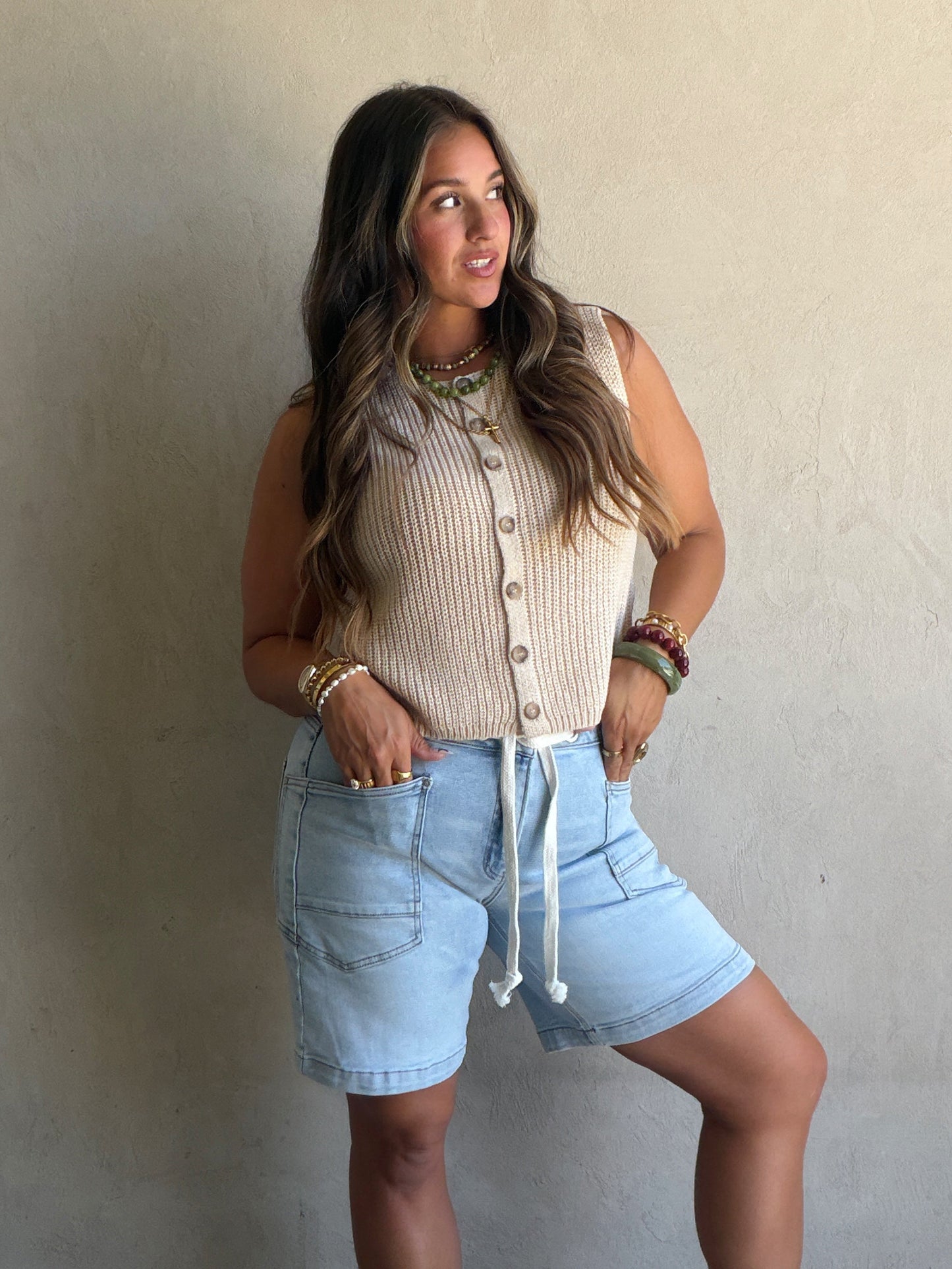 Liz Vest in Tan