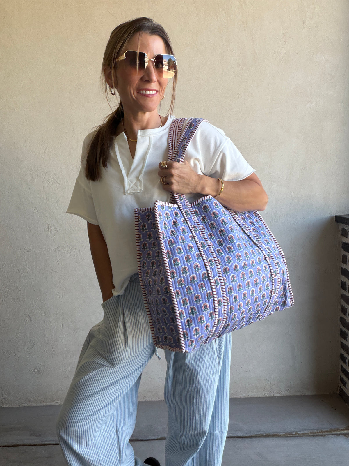 Mindee Quilted Bag – Periwinkle Floral PREORDER Ships end of October