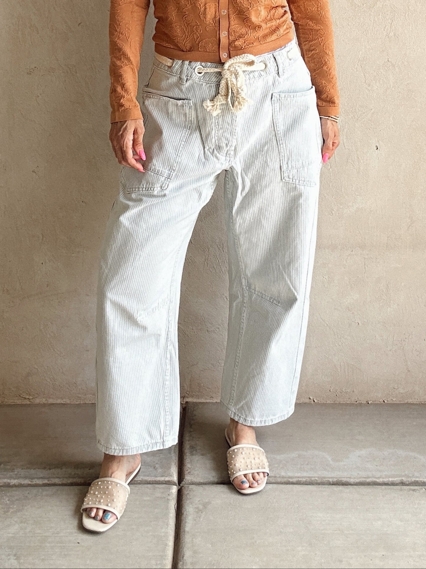 Georgia Striped Barrel Drawstring Pants