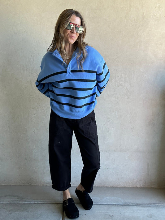 Kaylani Sweatshirt in Blue & Black