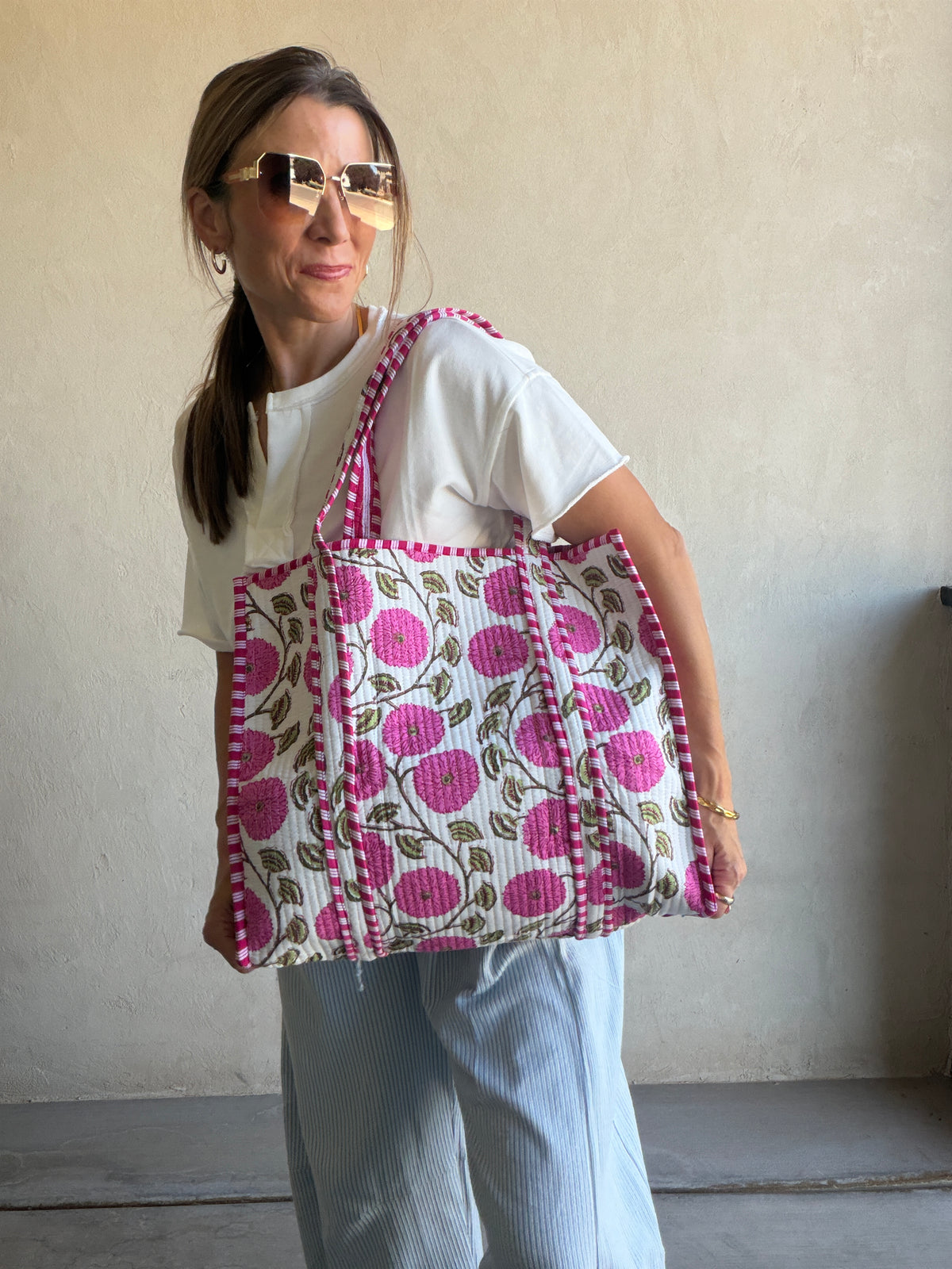 Mindee Quilted Bag – Fuchsia Floral
