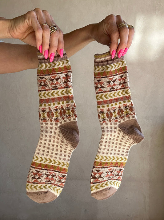 Aztec Socks in Tan
