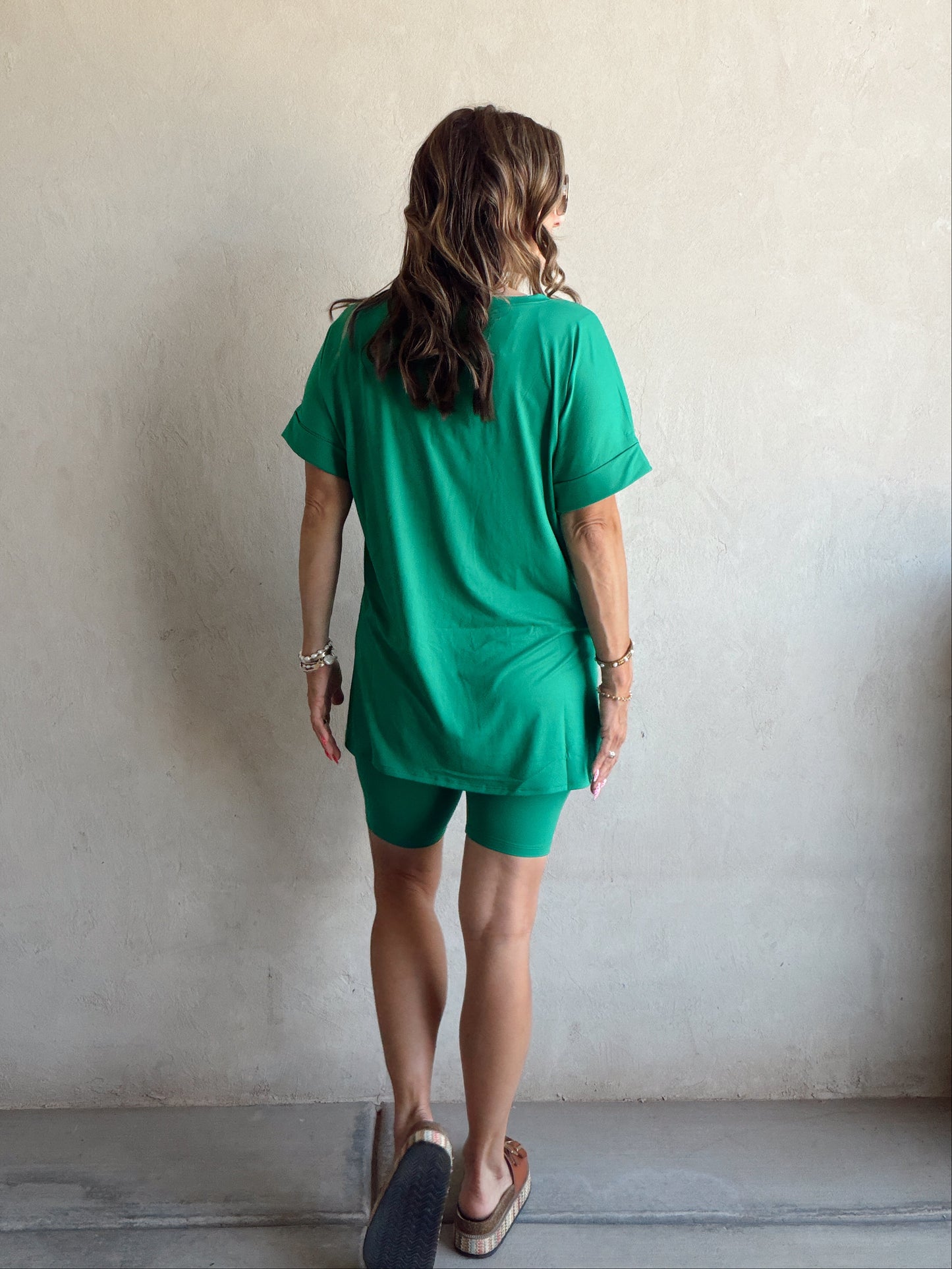Jillian Heavenly Biker Set in Kelly Green