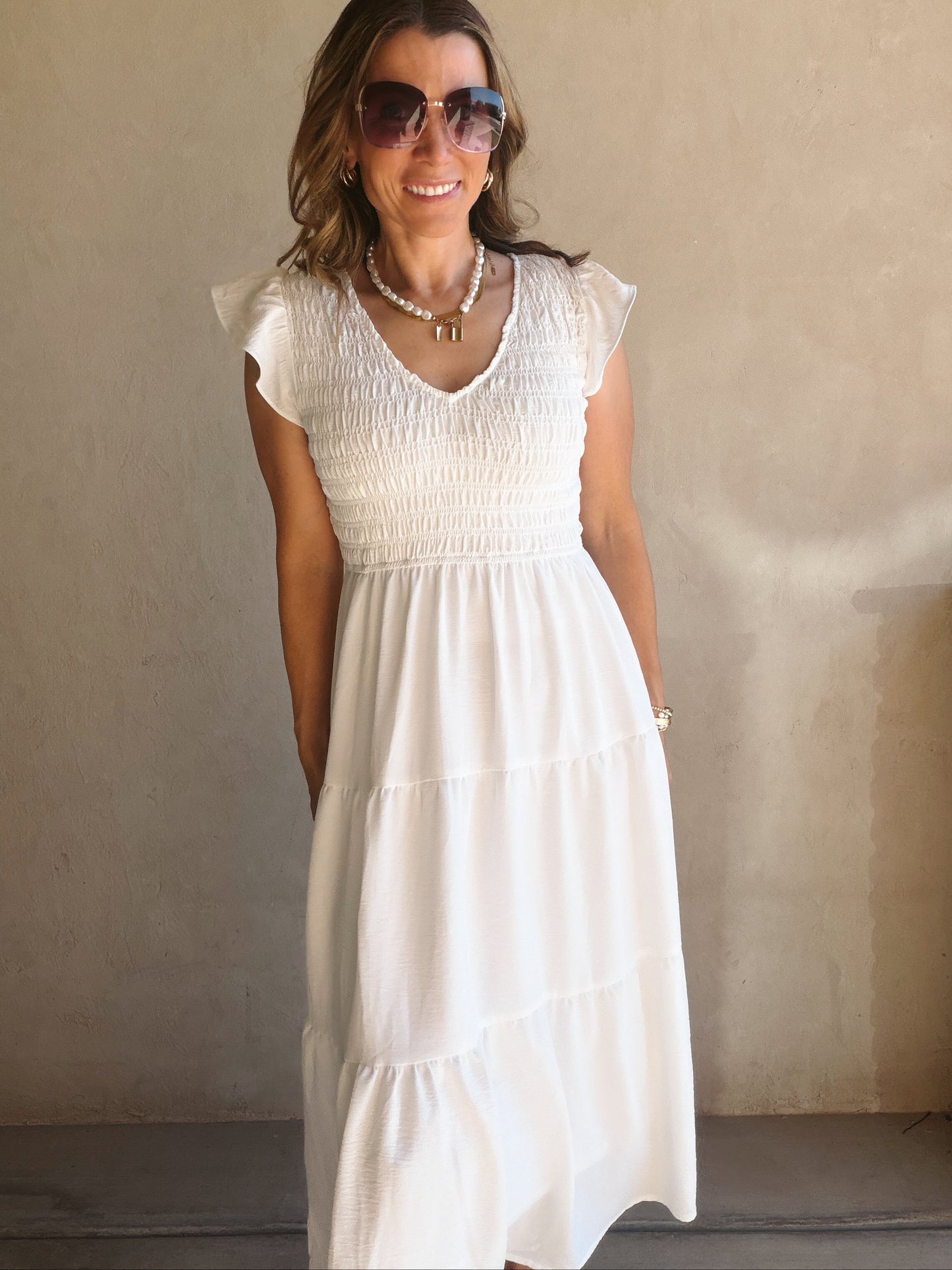 Emma Dress in White