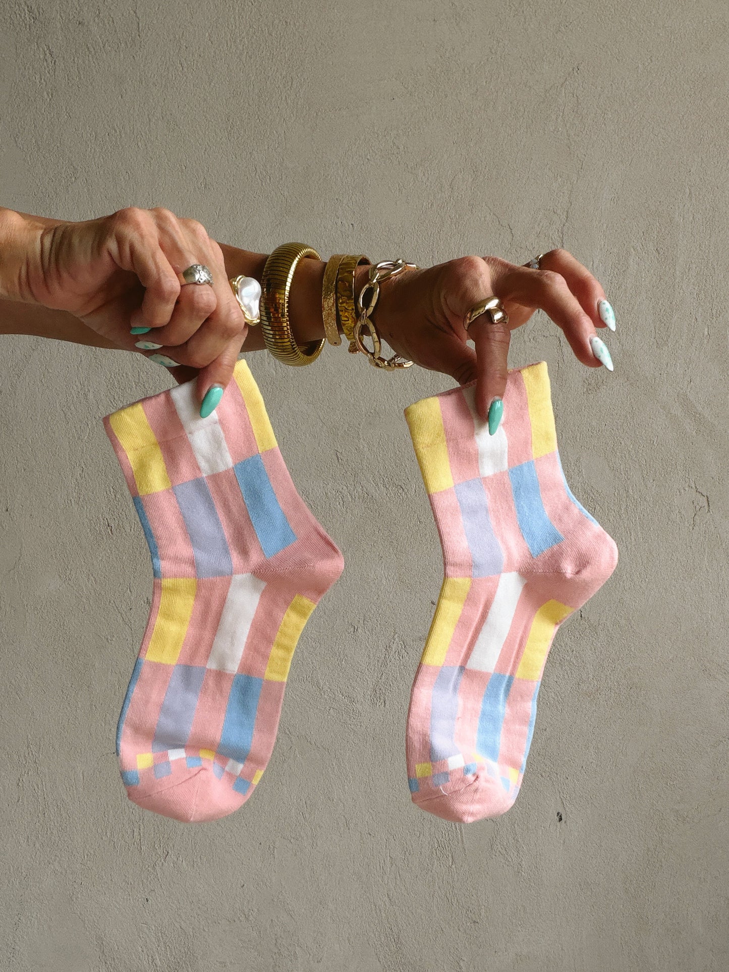 Geometric Socks in Pink