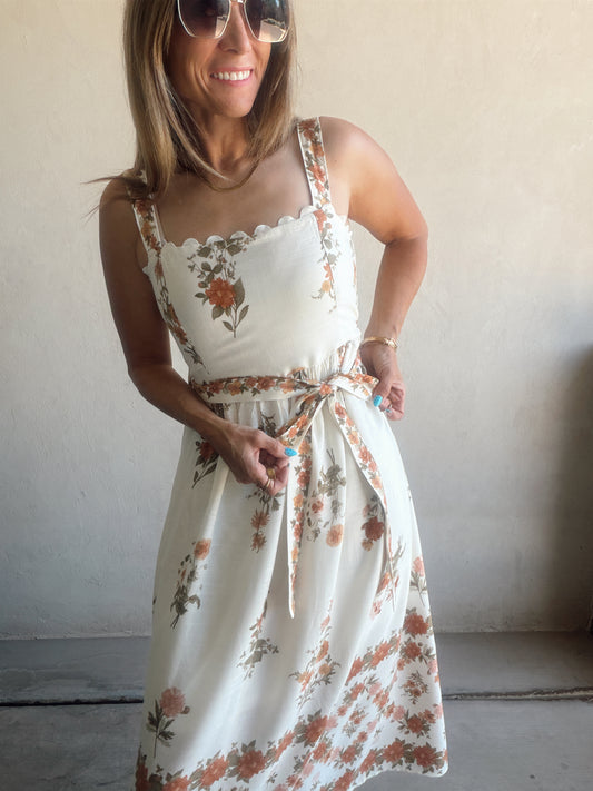 Emmie Floral Dress in Fall Cream