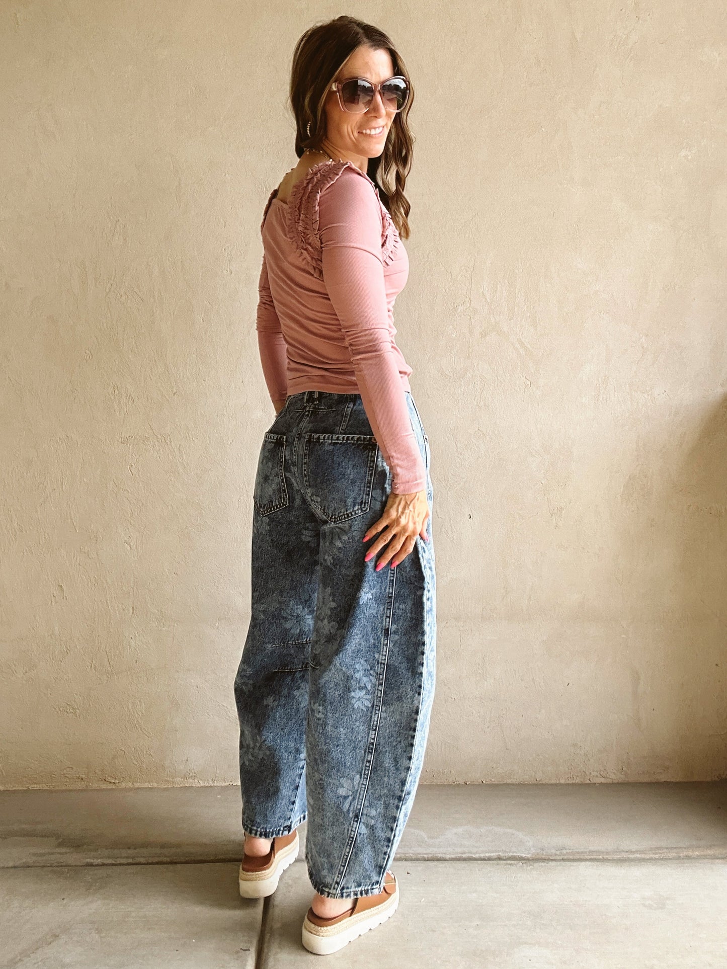 Ashley Square Neck Top in Mauve