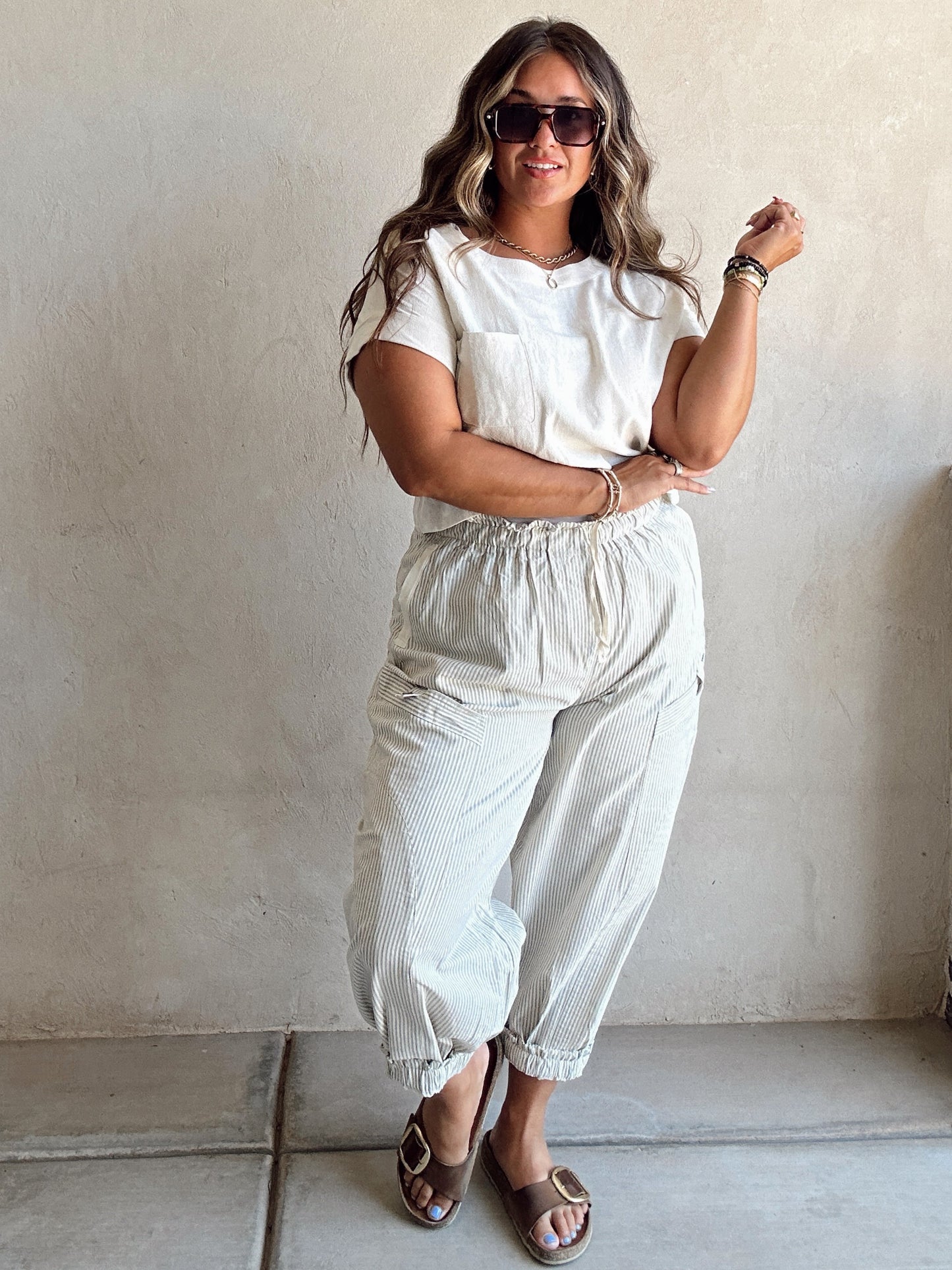 Cambria Pants in Cream, Olive, & Navy