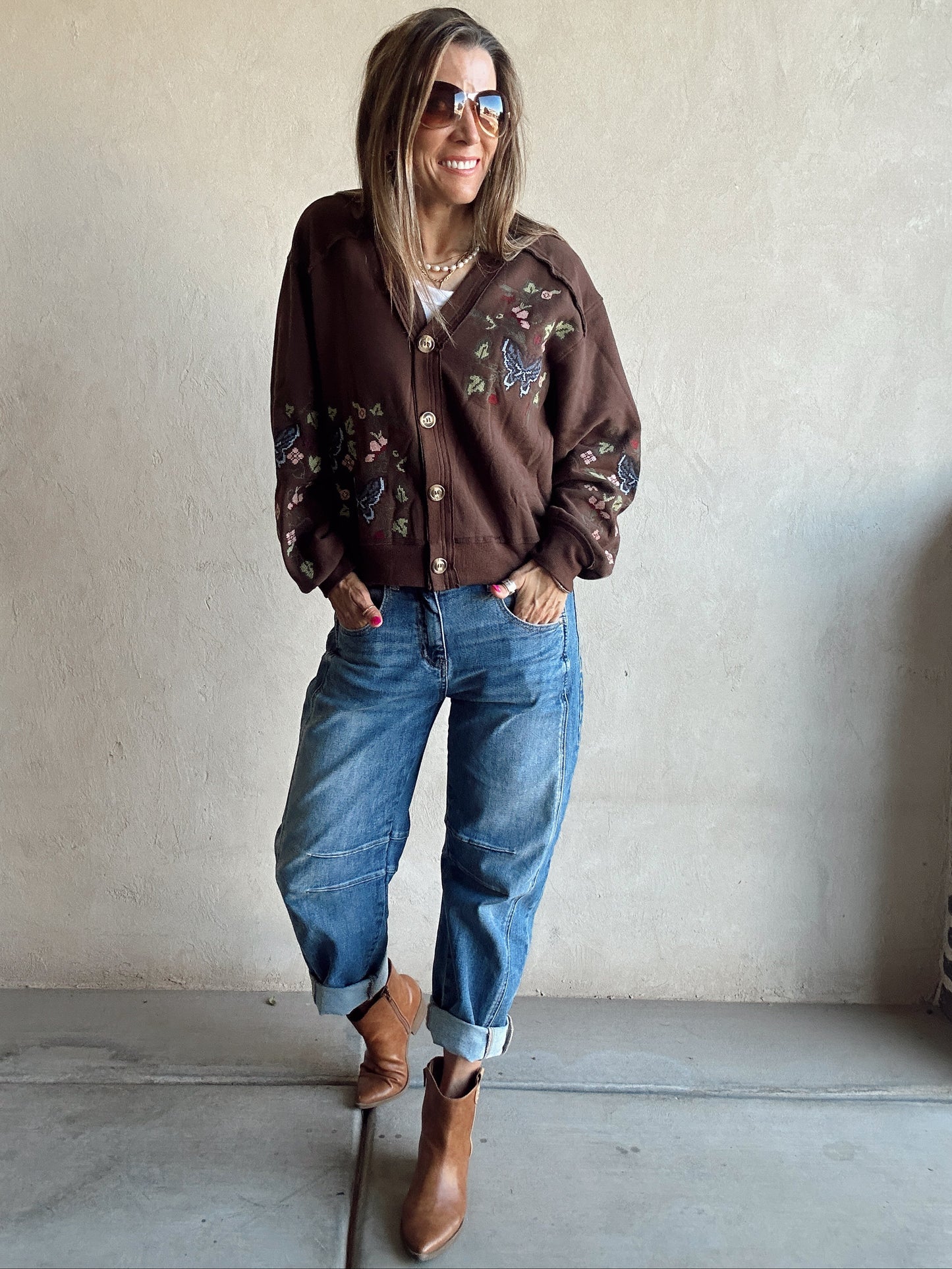 Eileen Cardigan in Chocolate Brown