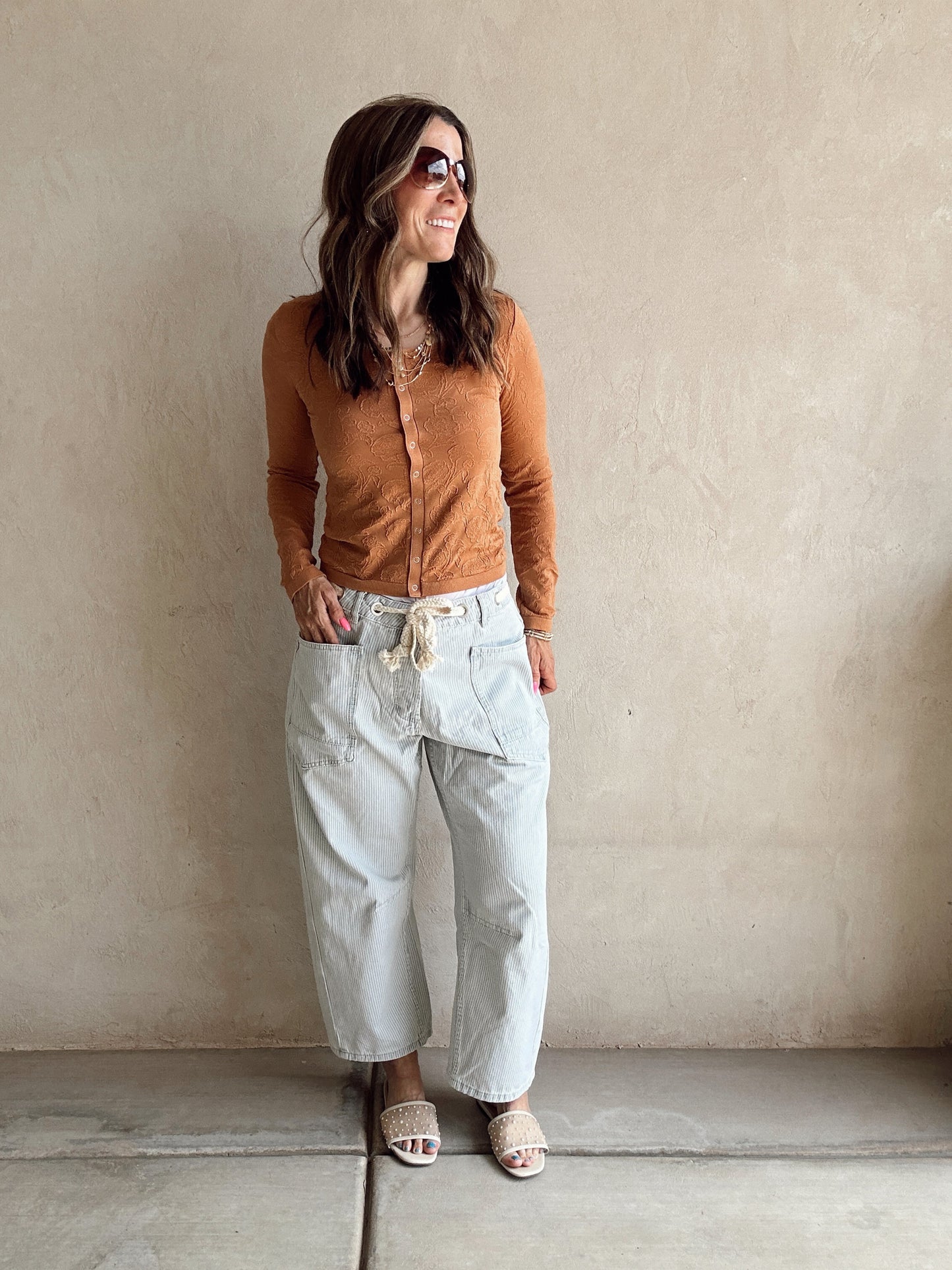 Georgia Striped Barrel Drawstring Pants