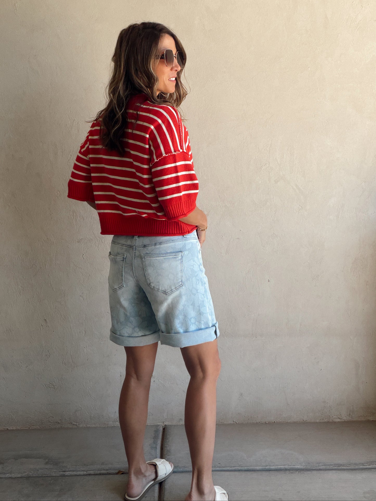 Willow Striped Top in Red