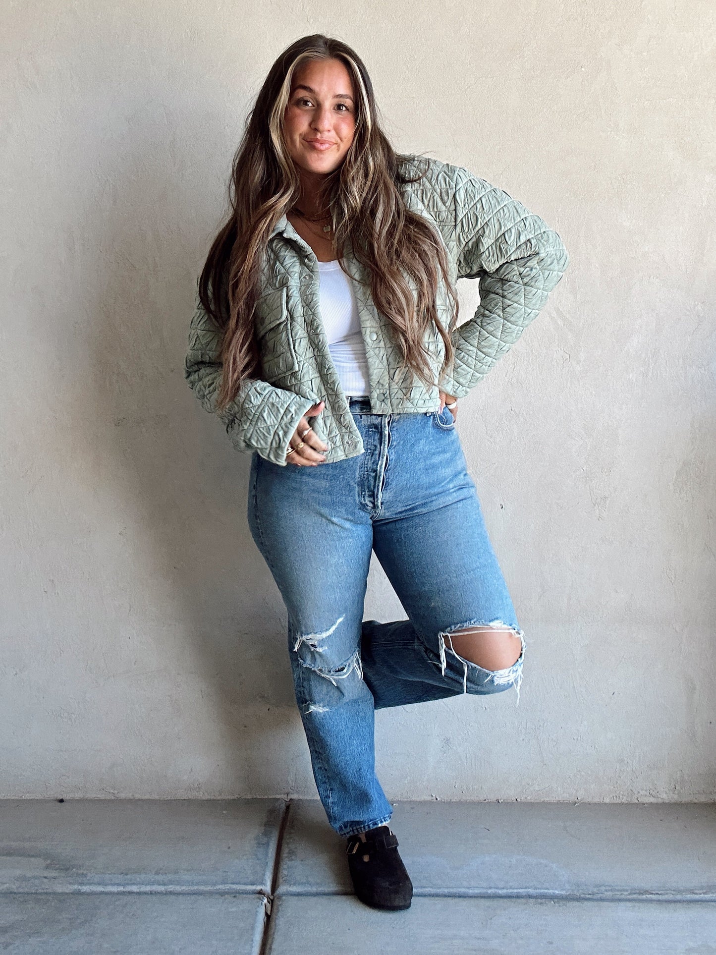 Kenna Quilted Jacket in Sage