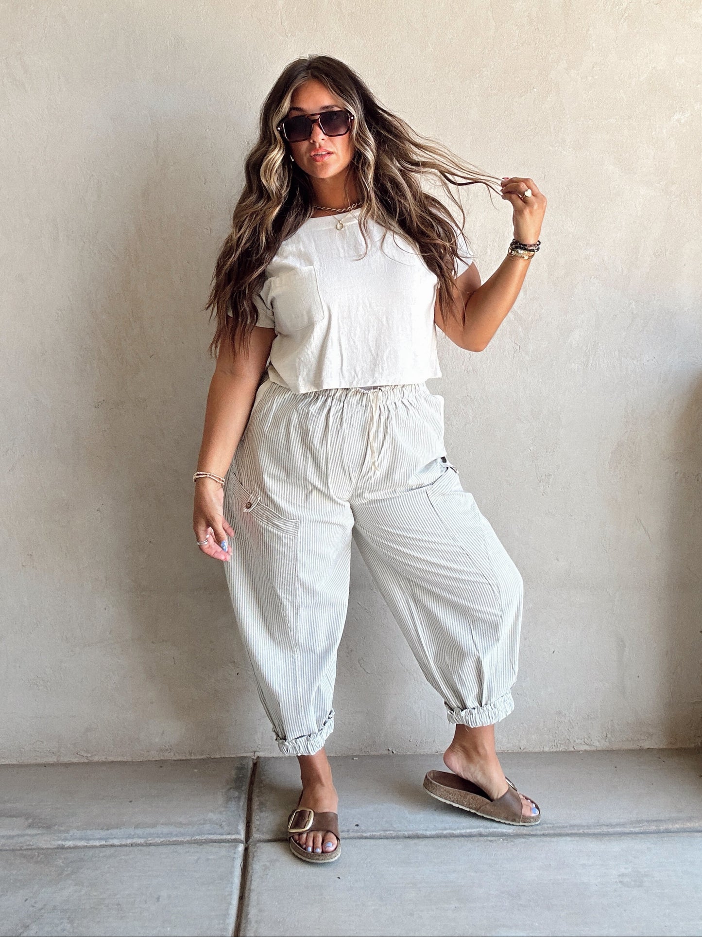 Cambria Pants in Cream, Olive, & Navy