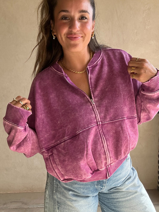 Kayla Bomber Jacket in Purple